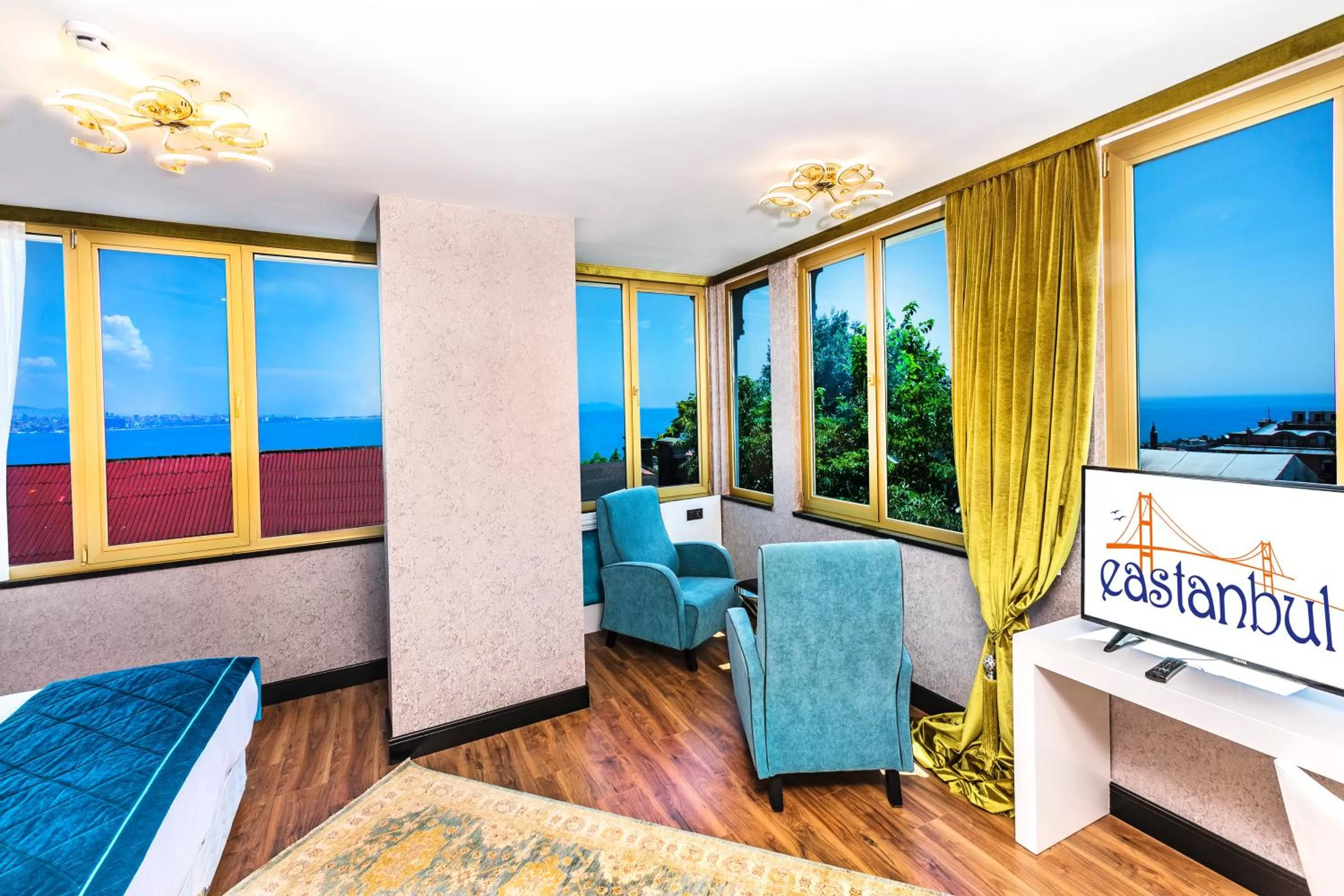 Seating area in Eastanbul Suites