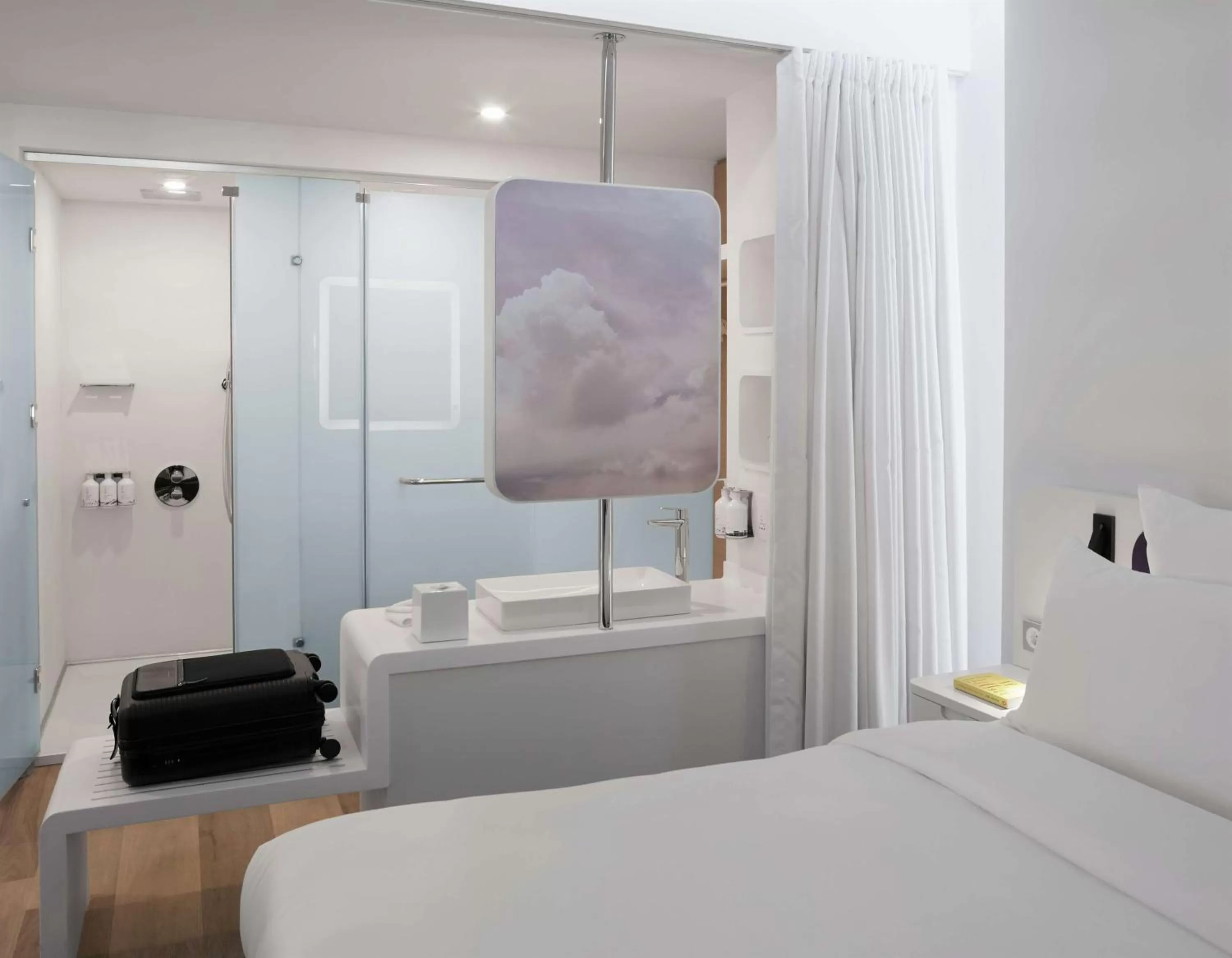 Bathroom, Bed in YOTEL Istanbul Airport, City Entrance