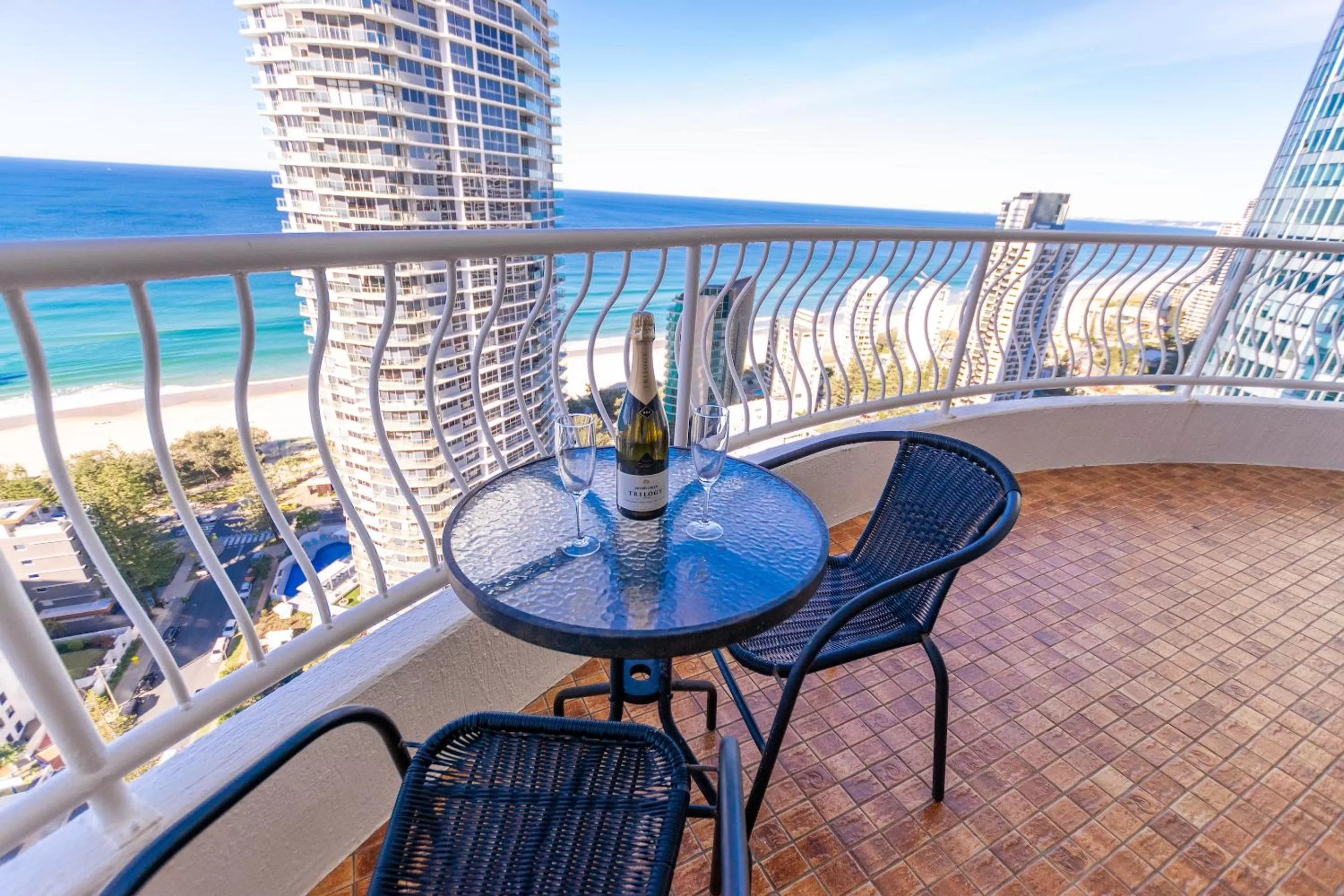 Two-Bedroom Superior Ocean View Apartment with Two Bathrooms in Aegean Apartments Surfers Paradise