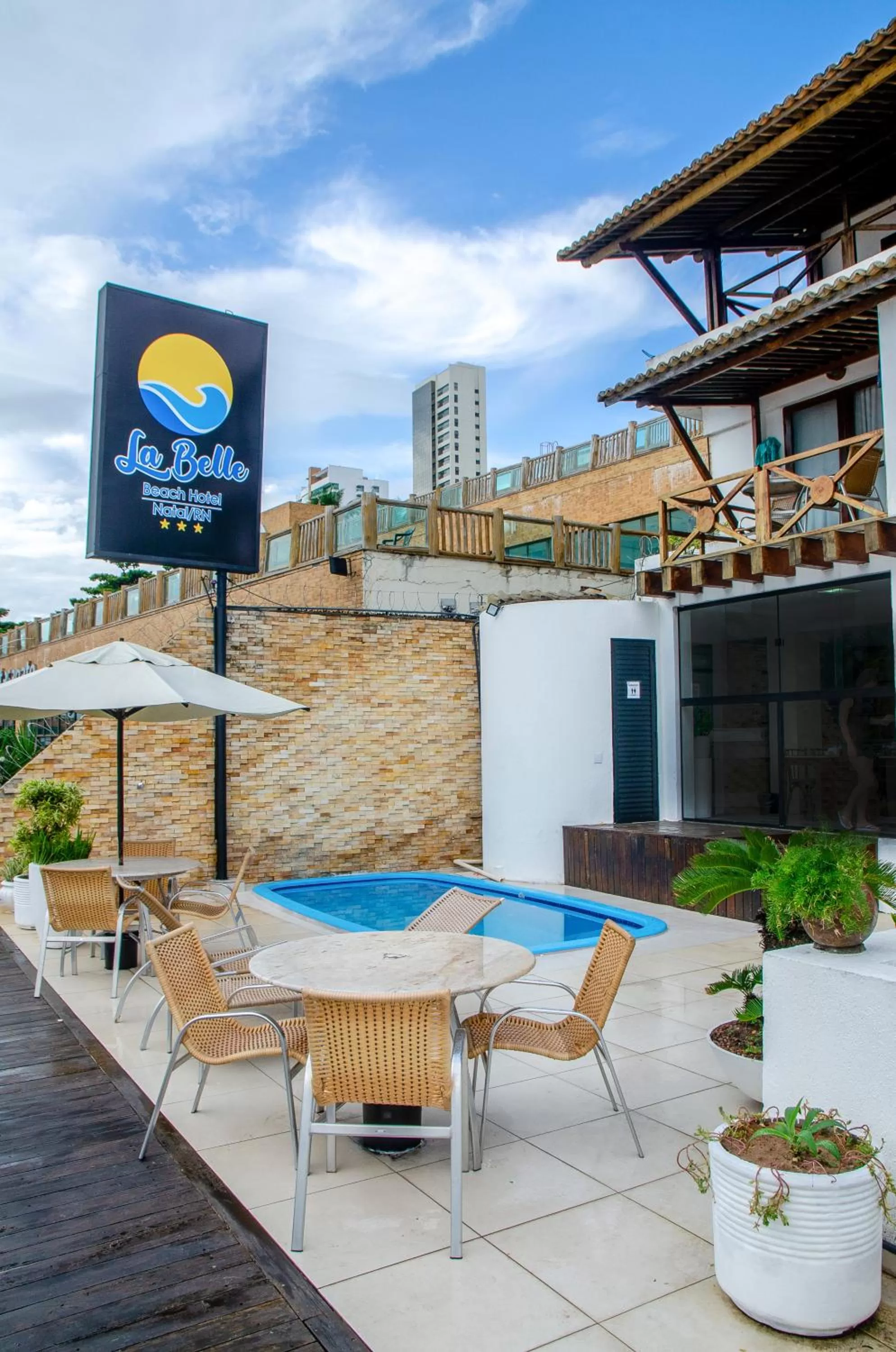 Pool view in La Belle Beach Hotel