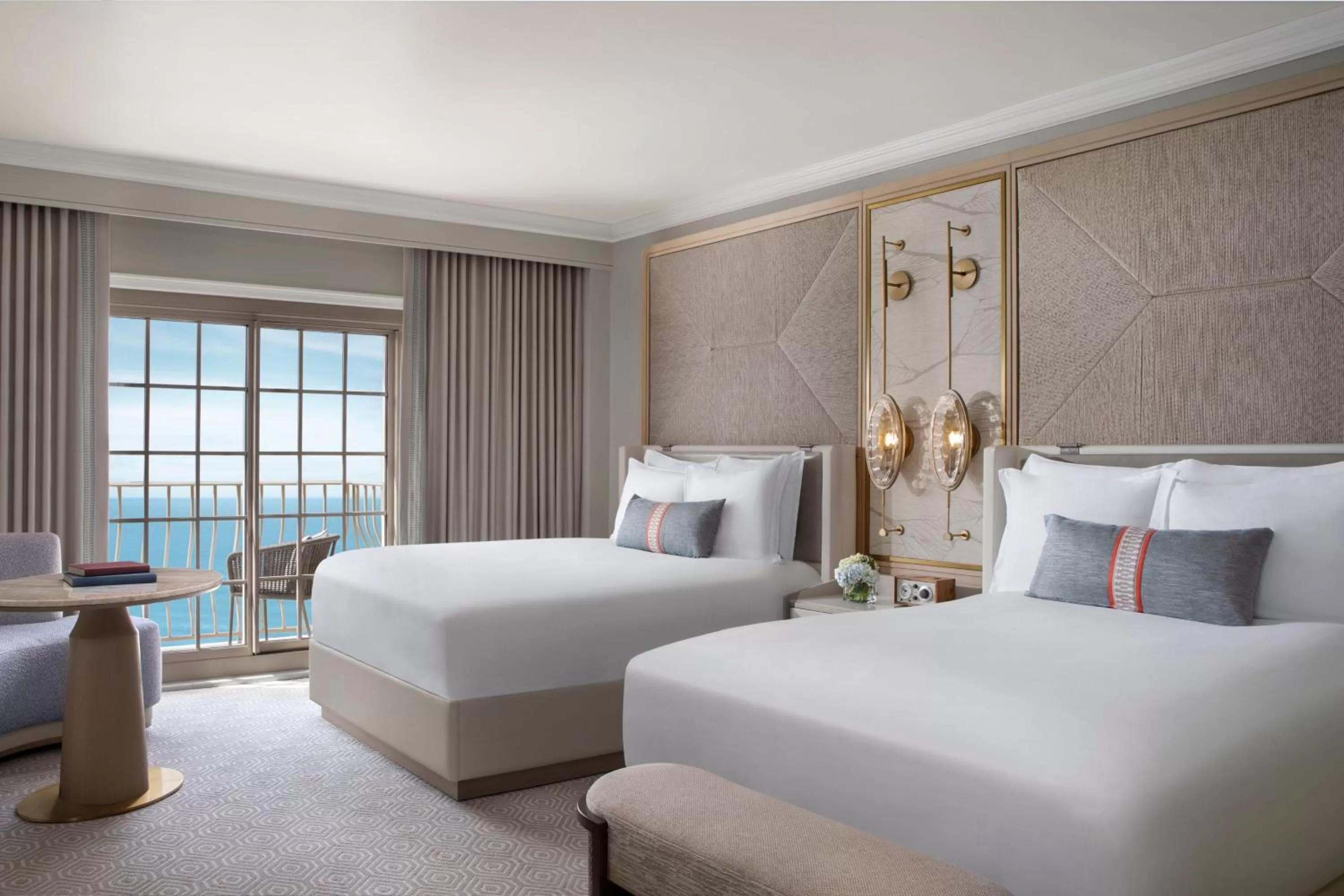 Club Level Queen Room with Two Queen Beds and Ocean View - Hearing Accessible/High Floor in The Ritz-Carlton Naples