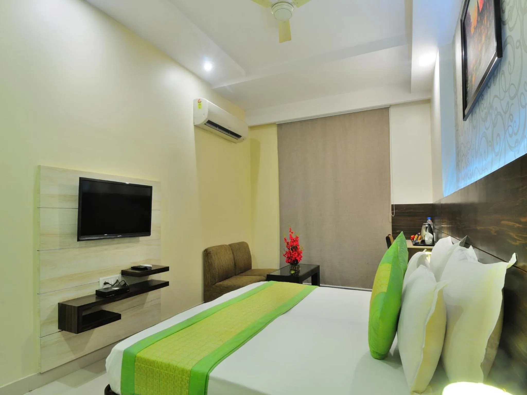 Bedroom, Bed in Hotel Sky Rich International - Just a min walk from Karol Bagh Metro Station