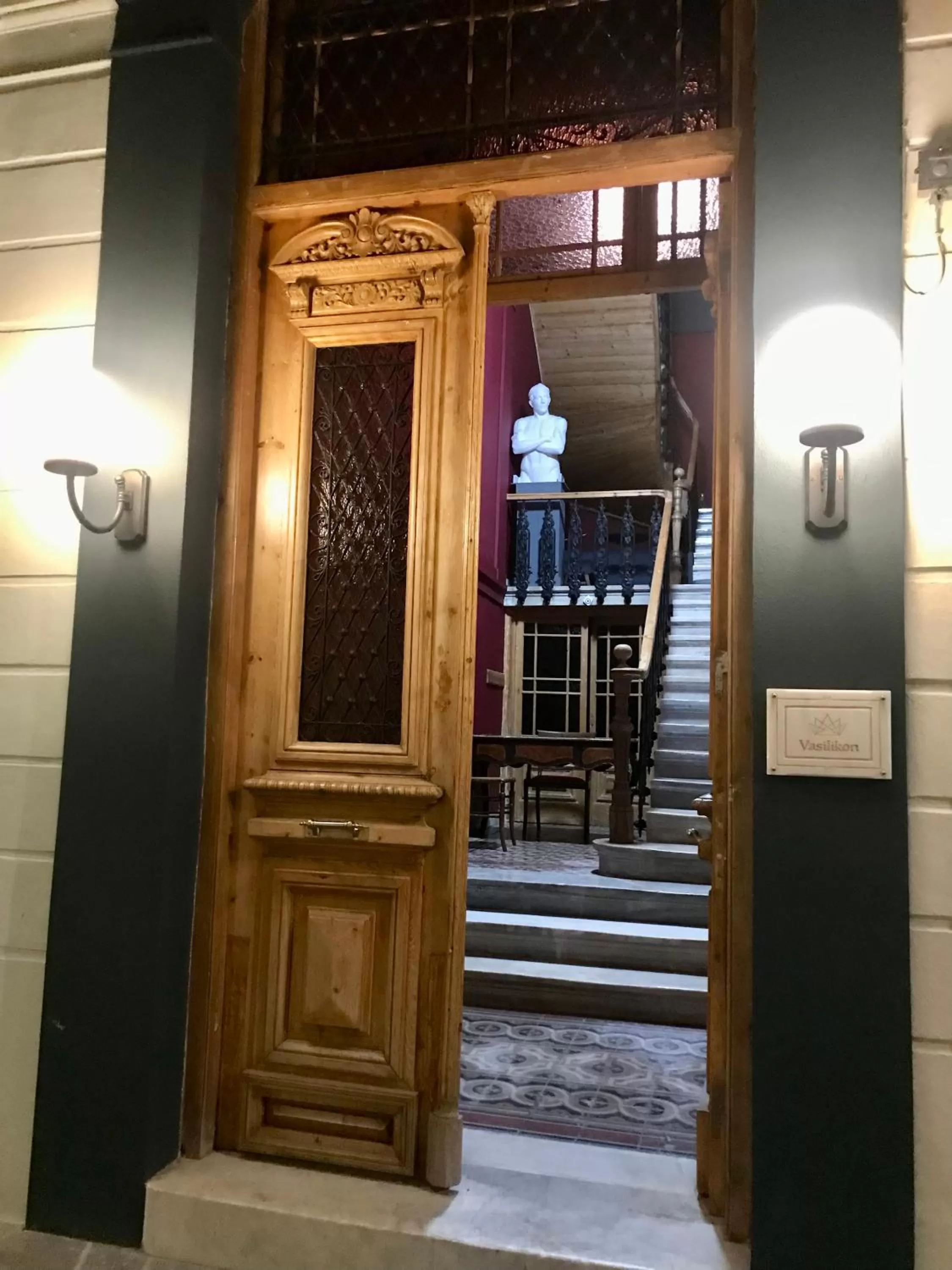 Facade/entrance in VASILIKON Hotel 1888 the past is present HISTORICAL PRESERVATION MONUMENT