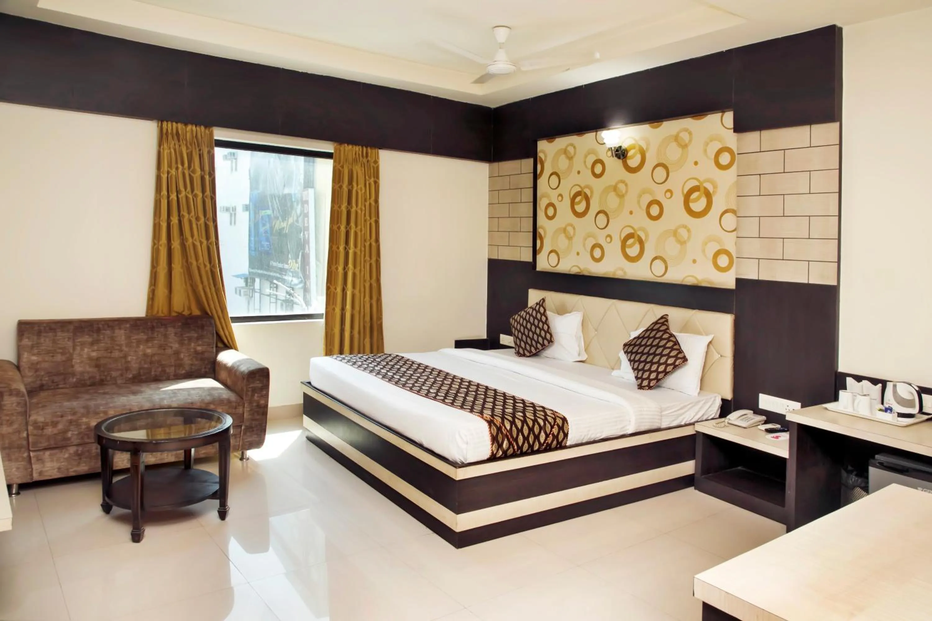 Photo of the whole room, Bed in Hotel Ganges Grand - 600m from Kashi Vishwanath Temple