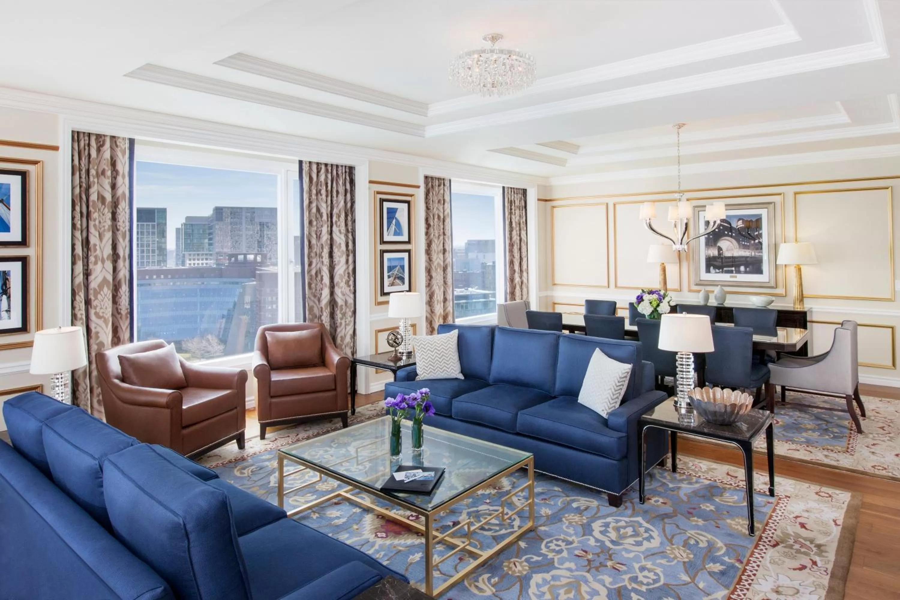 Living room in Boston Harbor Hotel