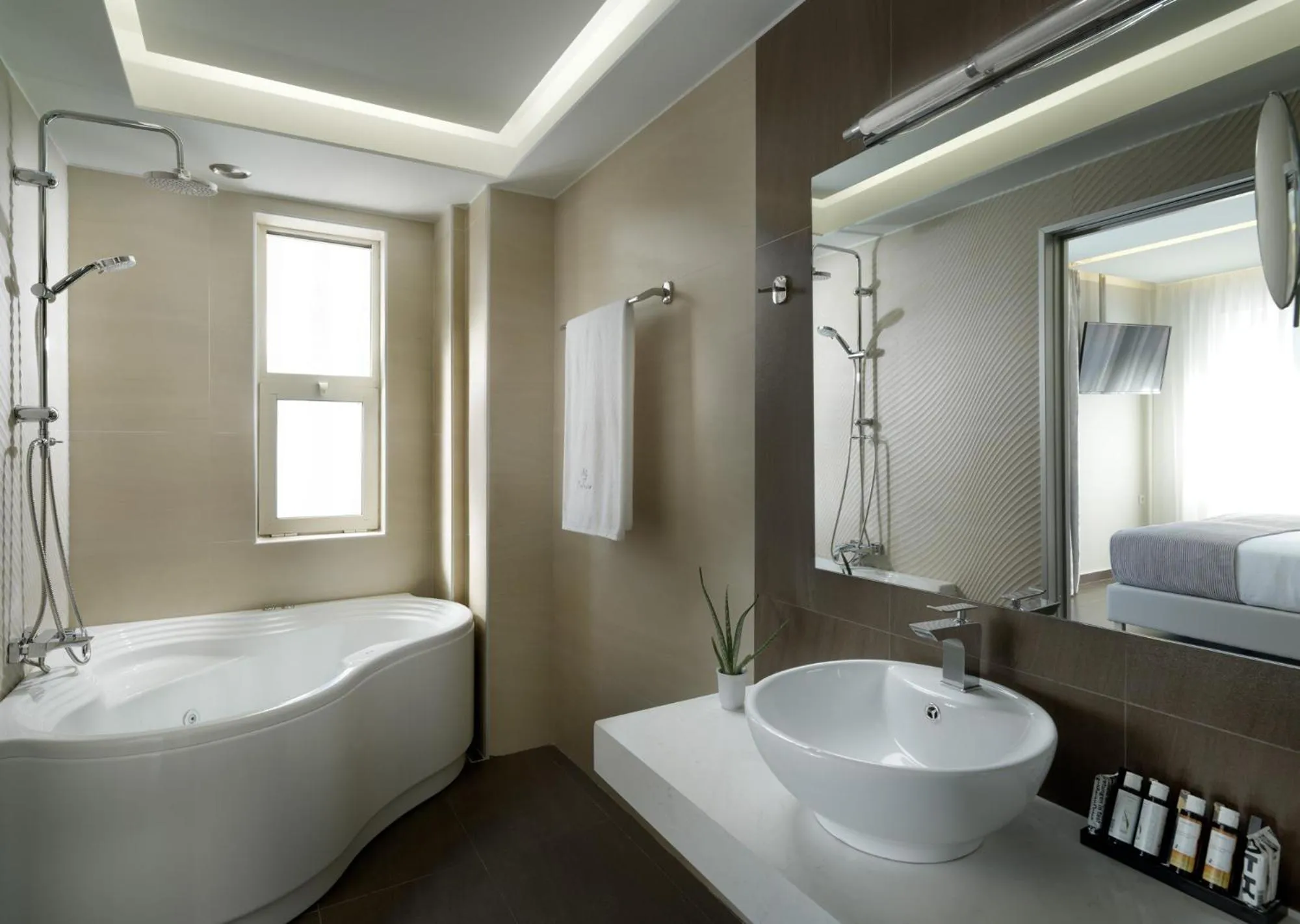 Bathroom, Bed in Melrose Rethymno by Mage Hotels