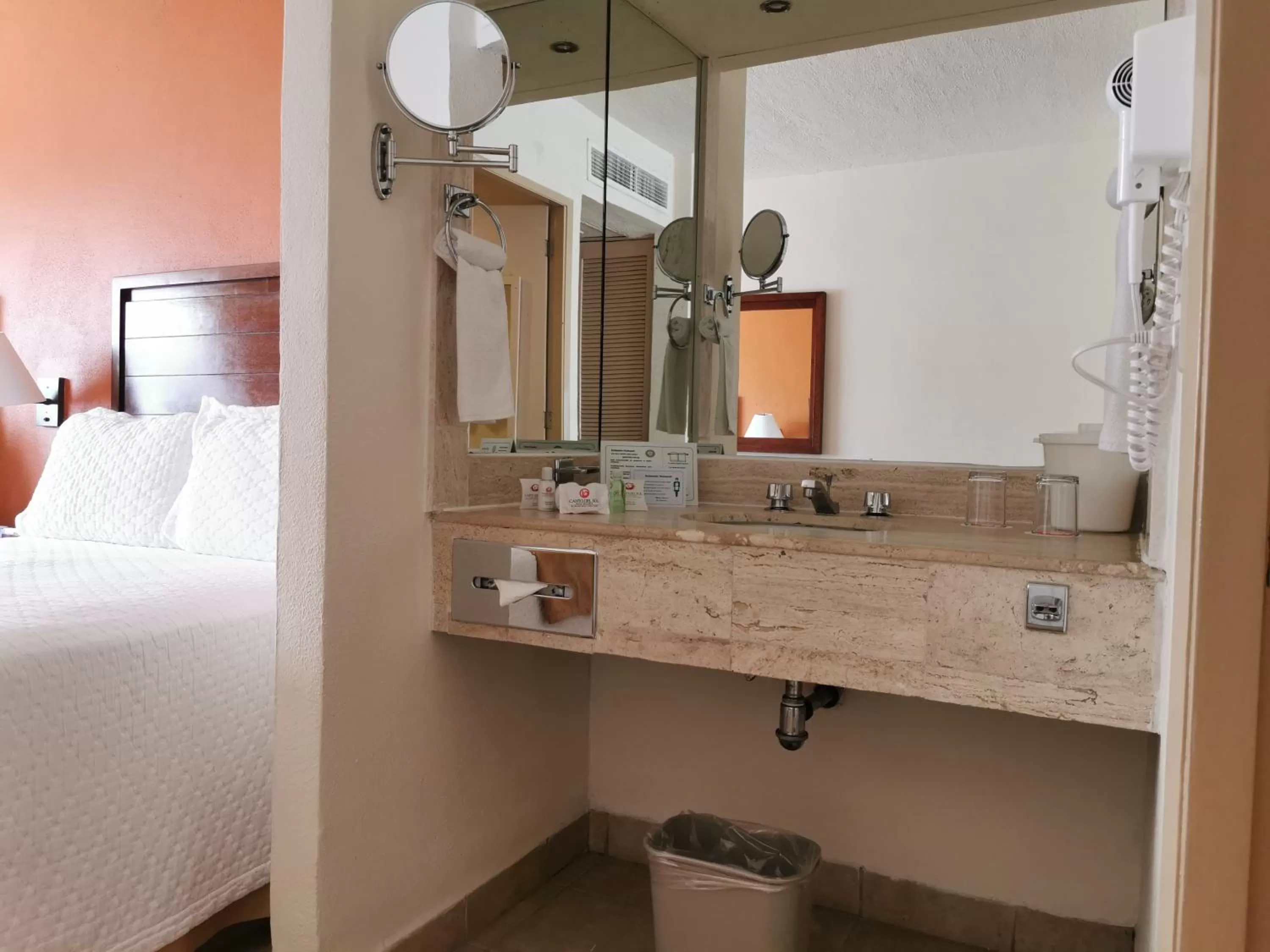 Bathroom, Bed in Canto del Sol Puerto Vallarta All Inclusive