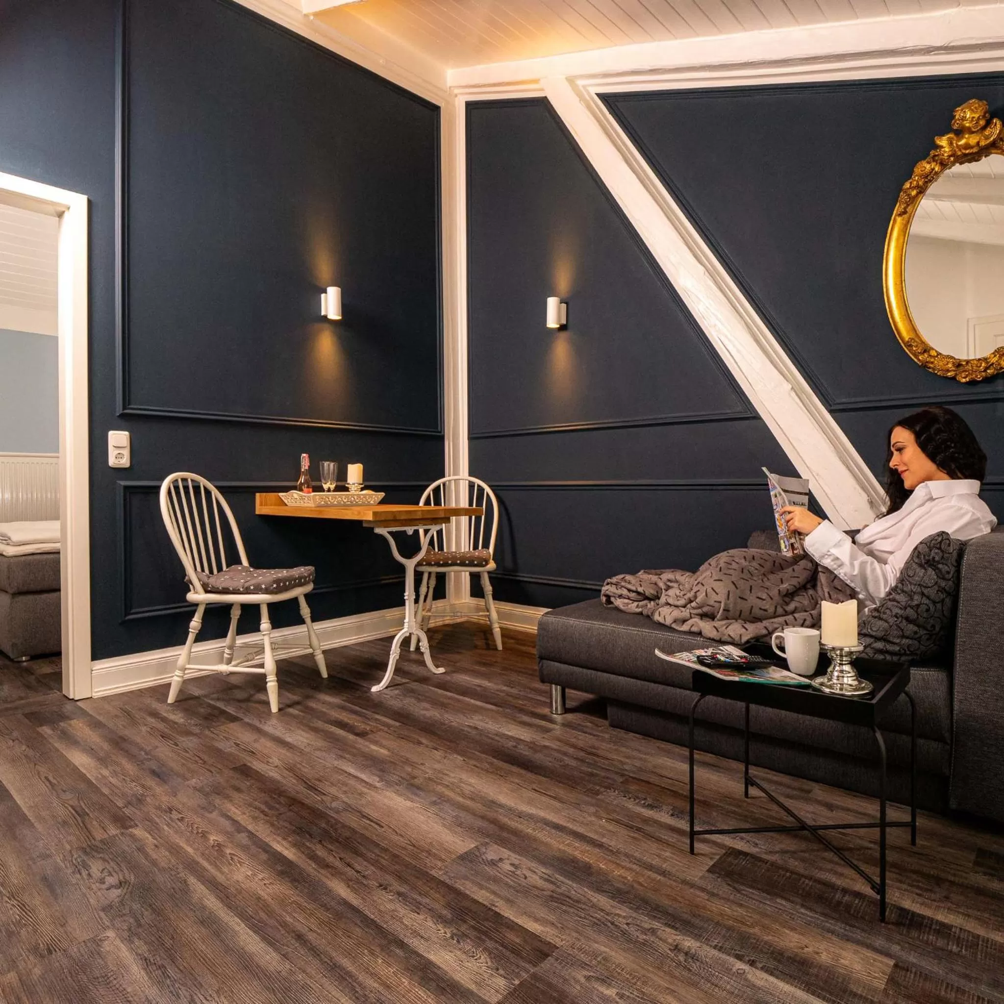 Living room in Rosenhof-Lodge