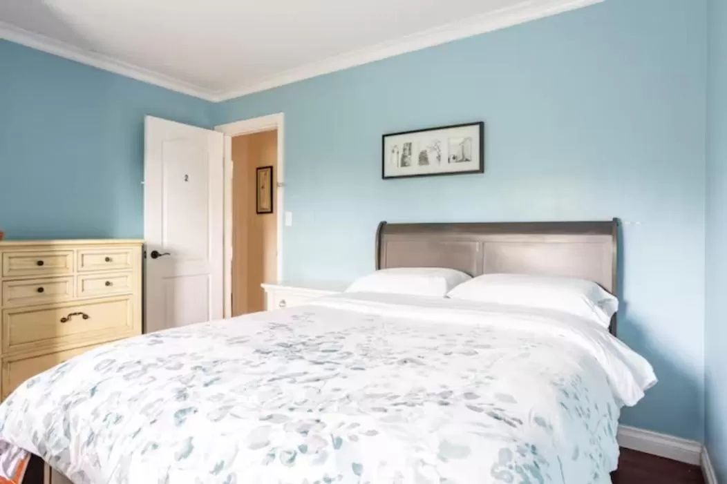 Bedroom, Bed in Jane's private rooms with shared washroom