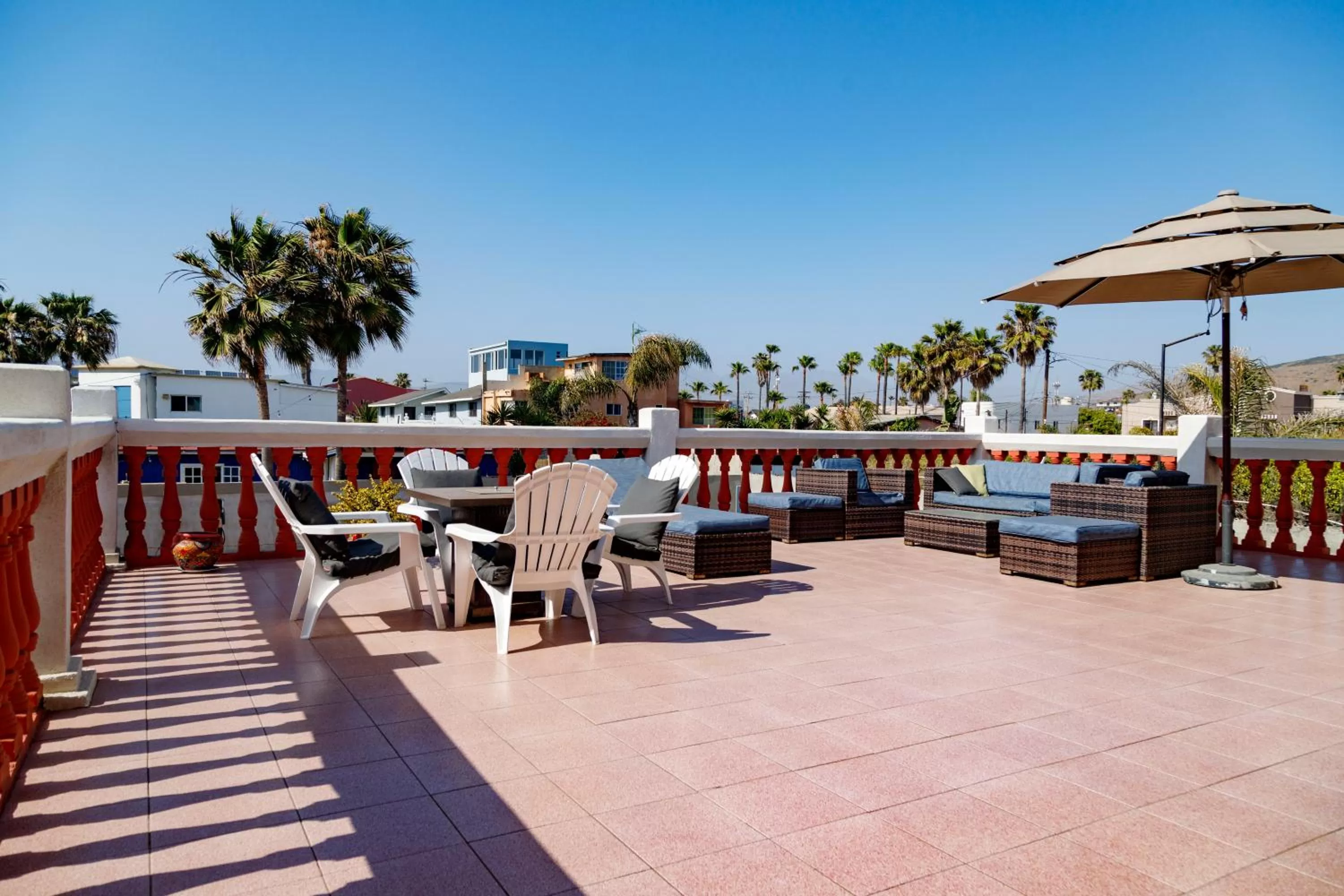 Patio in Playa Hermosa Inn at the beach