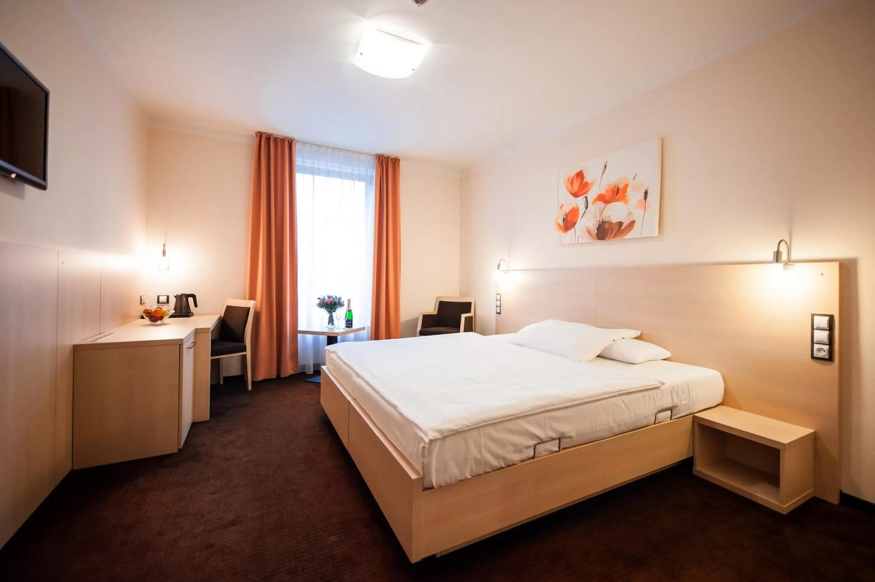 Bed in Hotel Pivovar