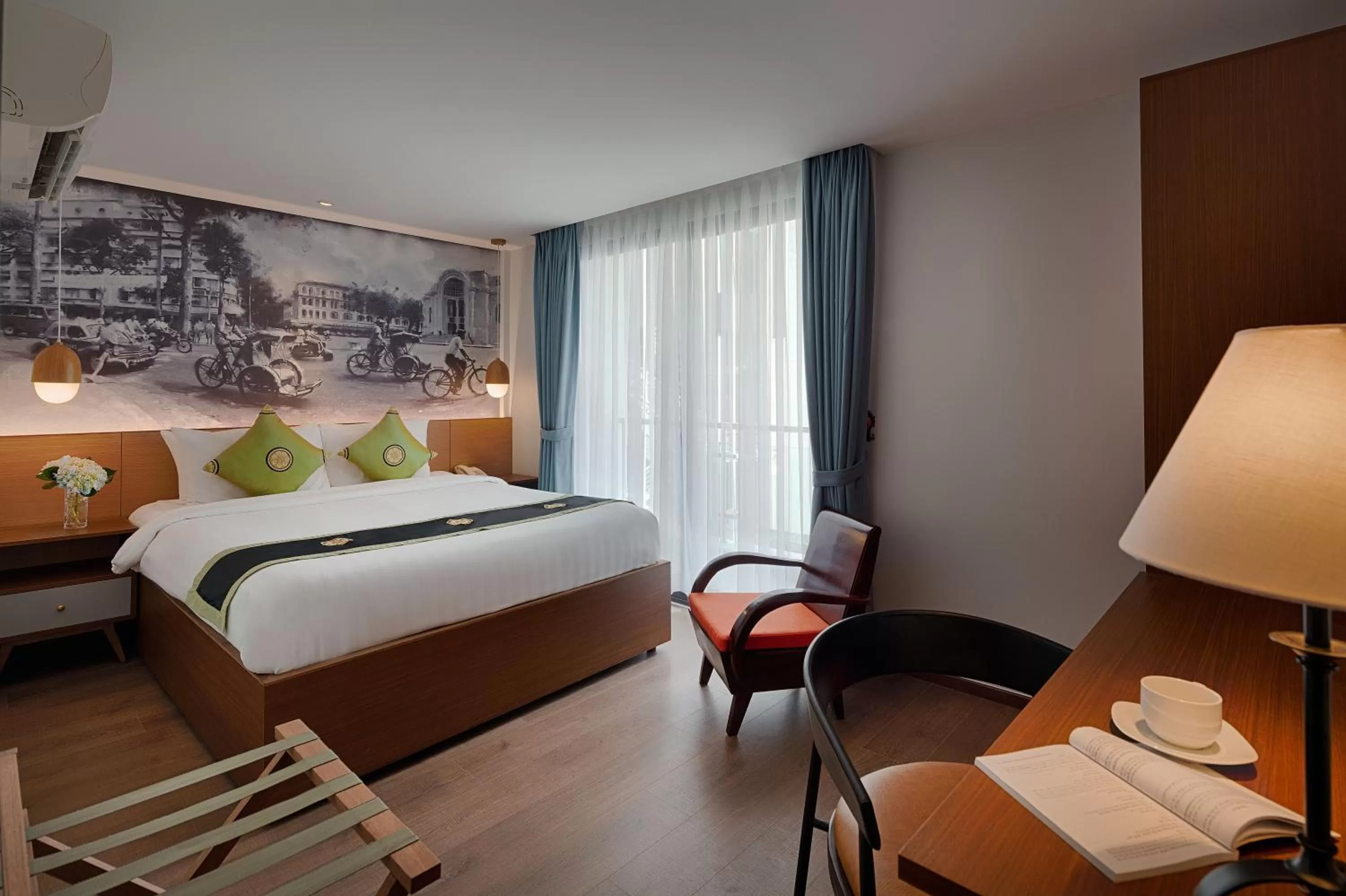 Decorative detail, Bed in Little Saigon Boutique Hotel