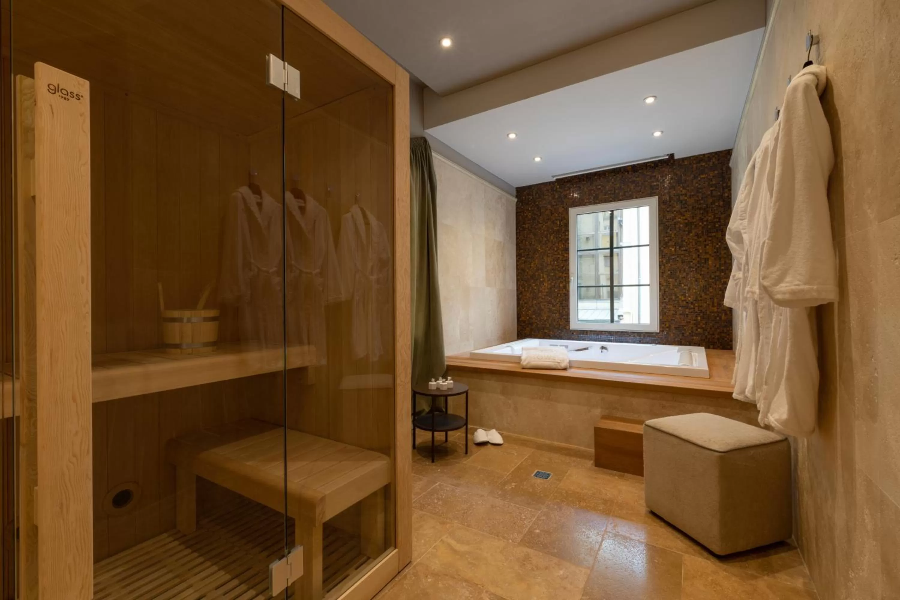 Sauna in Donati Luxury Tower Suites