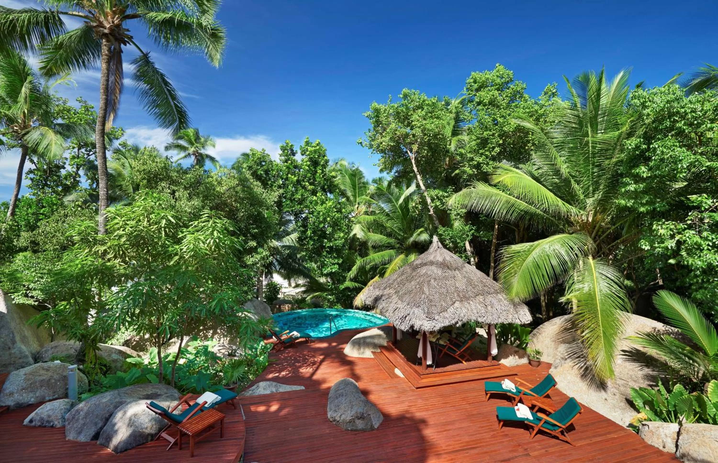 Pool view in Hilton Seychelles Labriz Resort & Spa