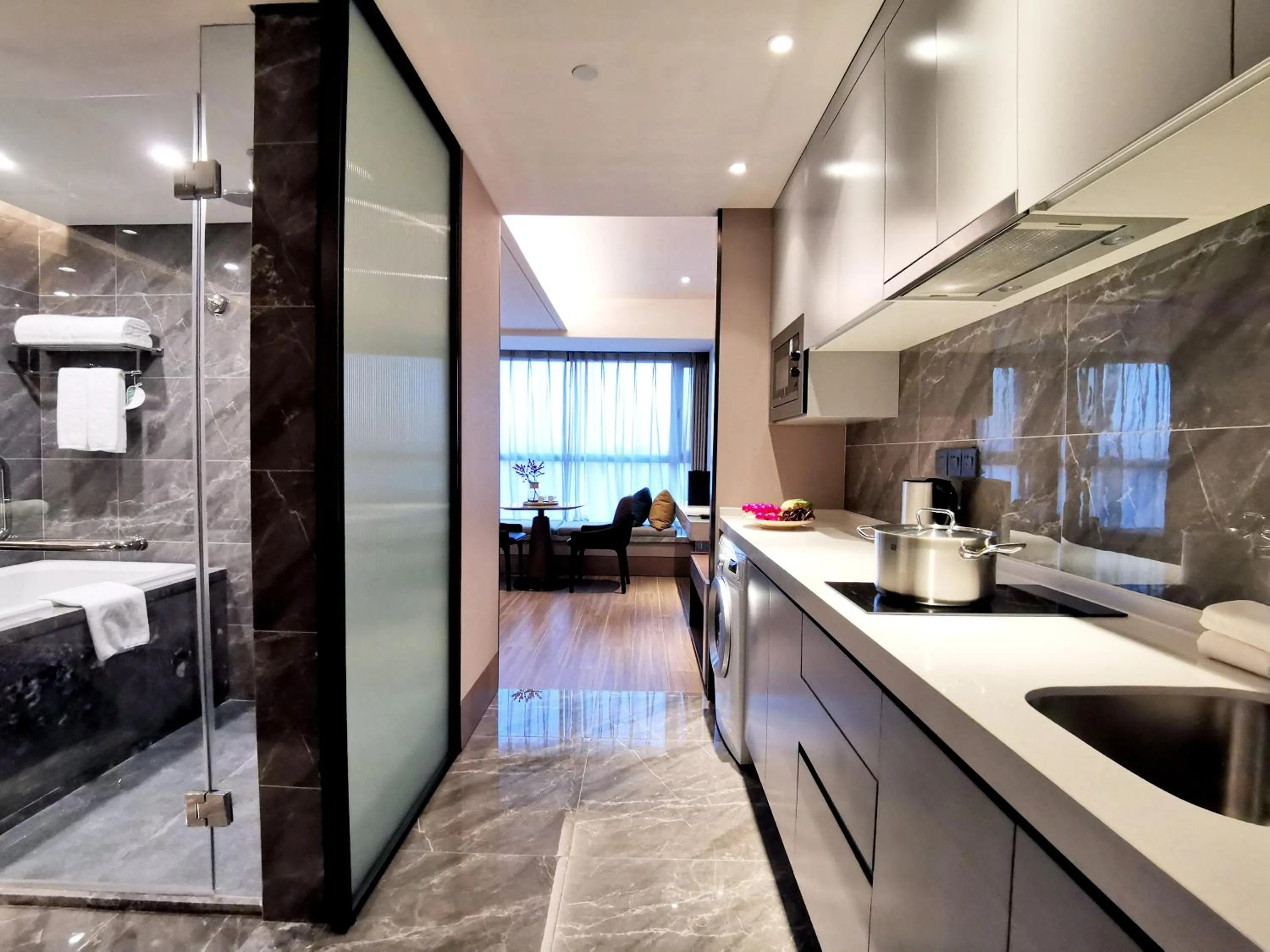 Kitchen or kitchenette, Bed in Somerset Zhongmao Changchun