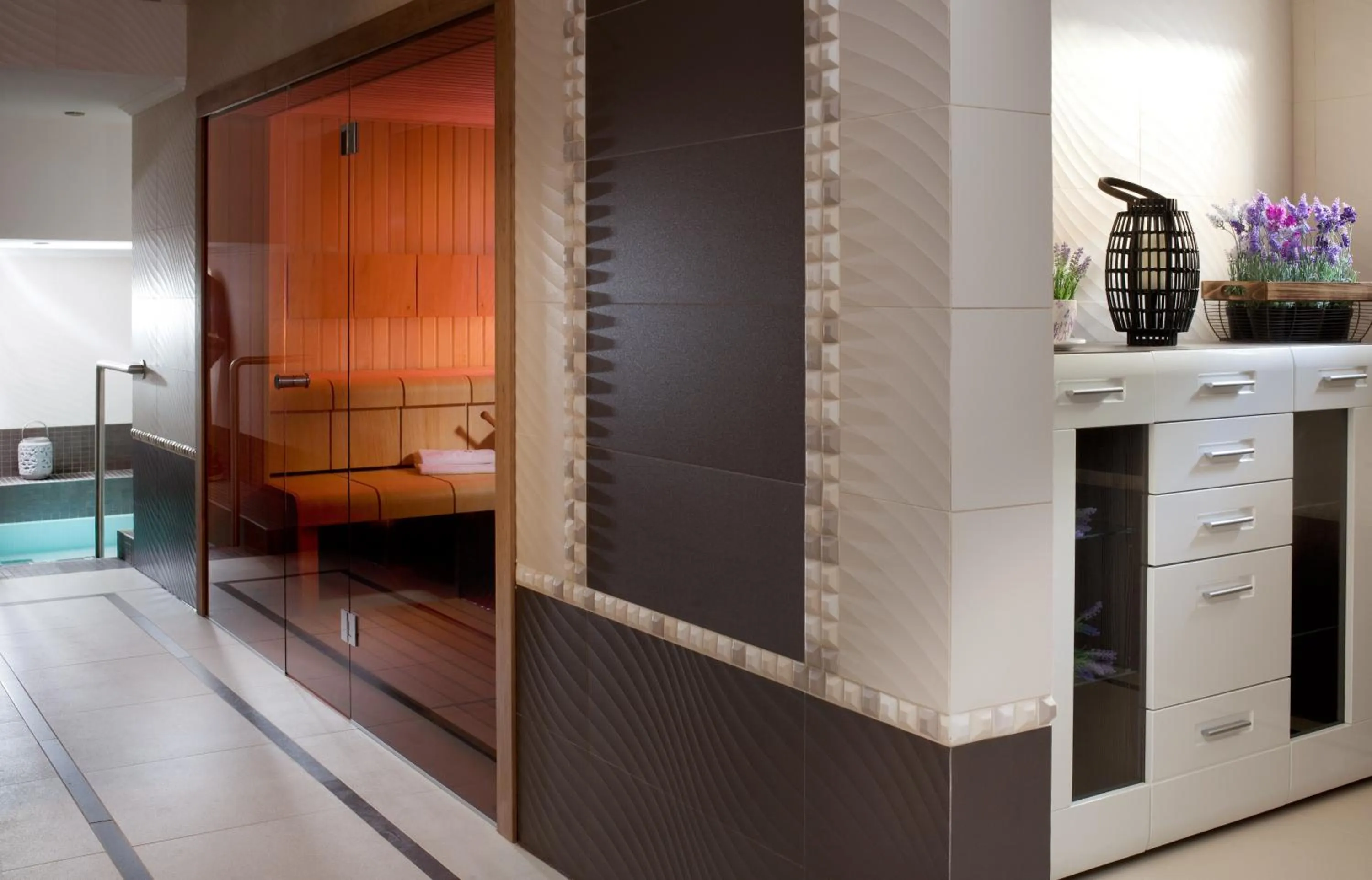 Sauna, Bed in Hotel Excelsior