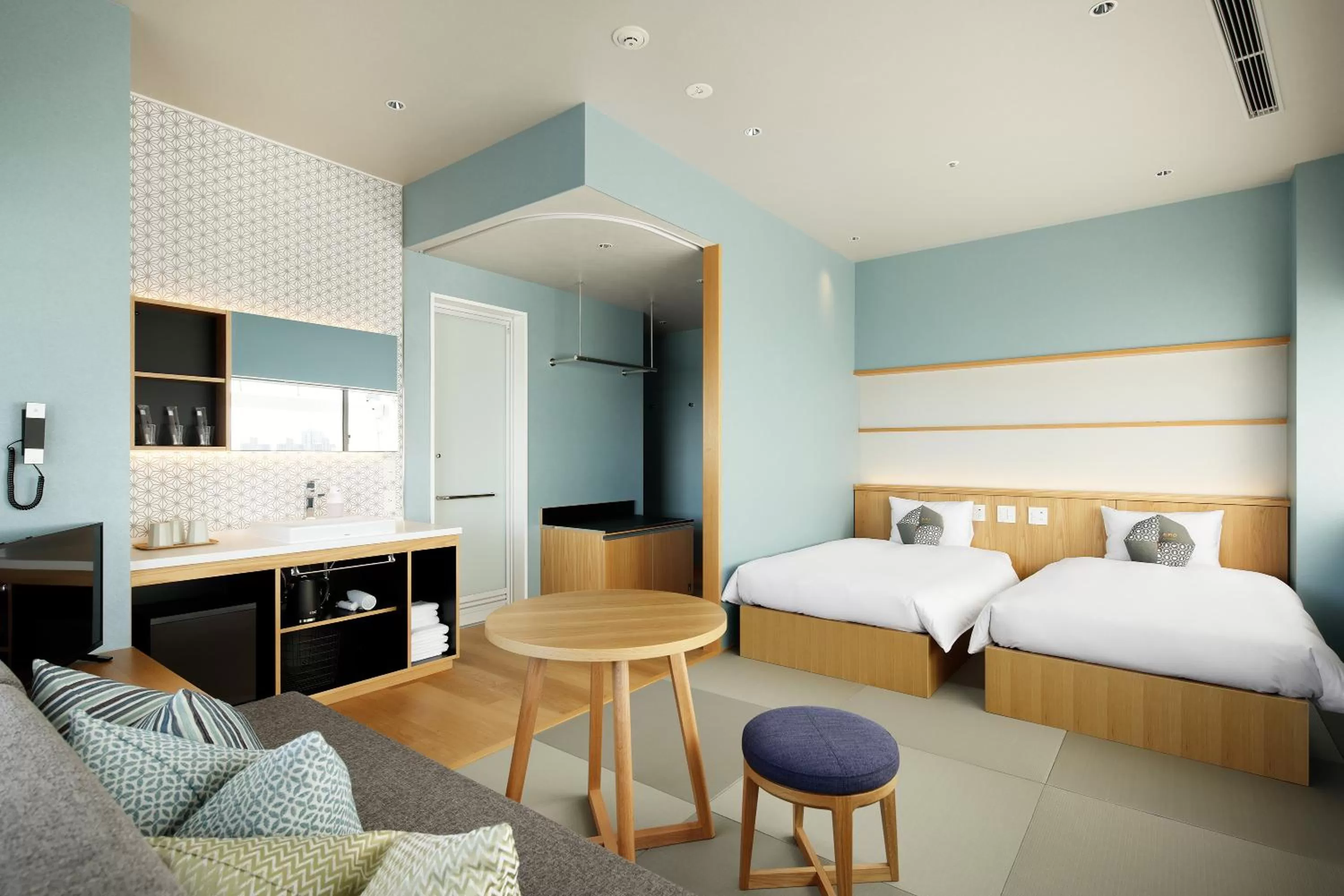 Photo of the whole room, Bed in OMO7 Osaka by Hoshino Resorts