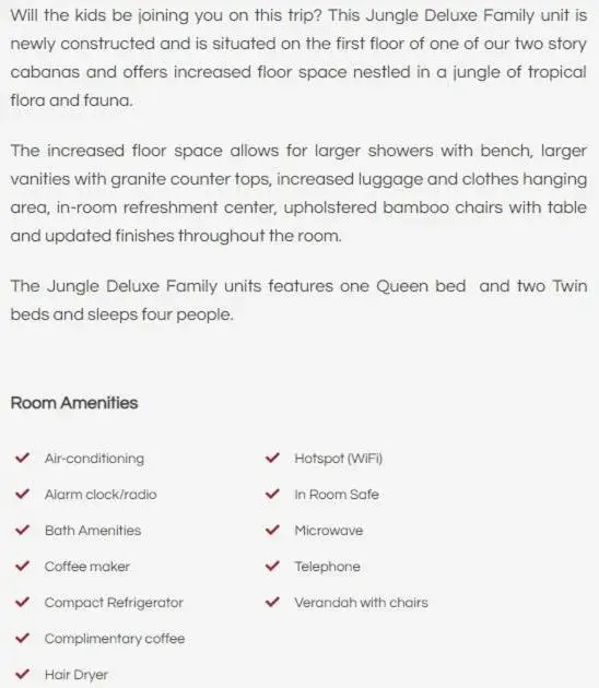 Jungle Deluxe Family in Ramon's Village Resort Jungle Deluxe Family in Ramon's Village Resort