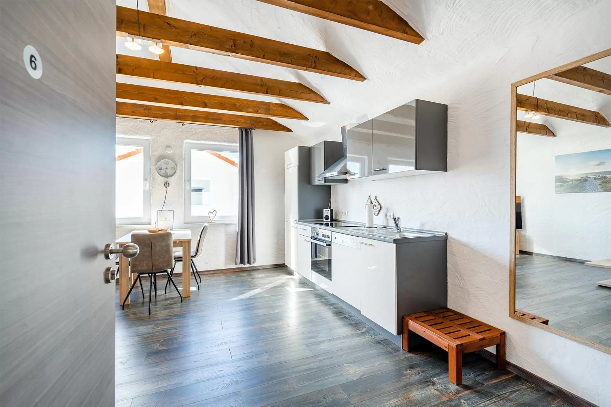 Kitchen or kitchenette in Villa Moorstern am Badesee Tannenhausen