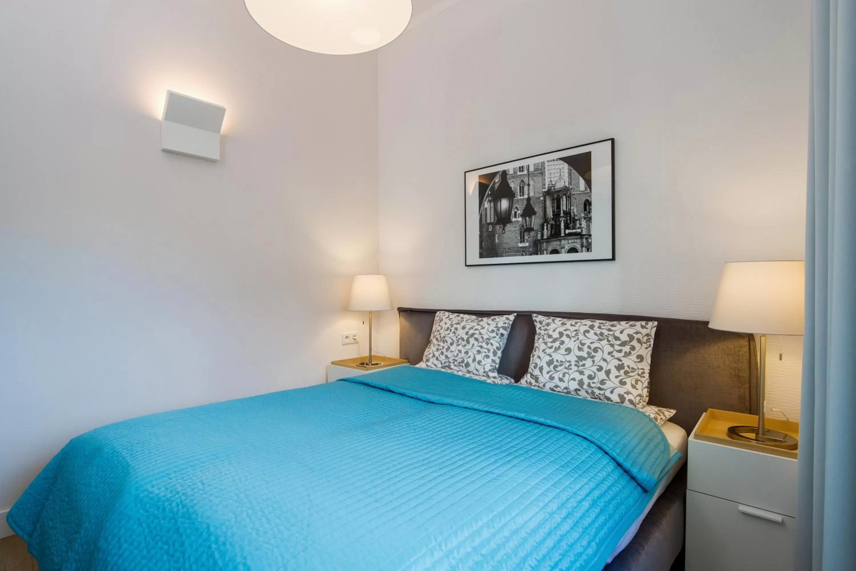 Bed in Riverside Aparthotel Cracow