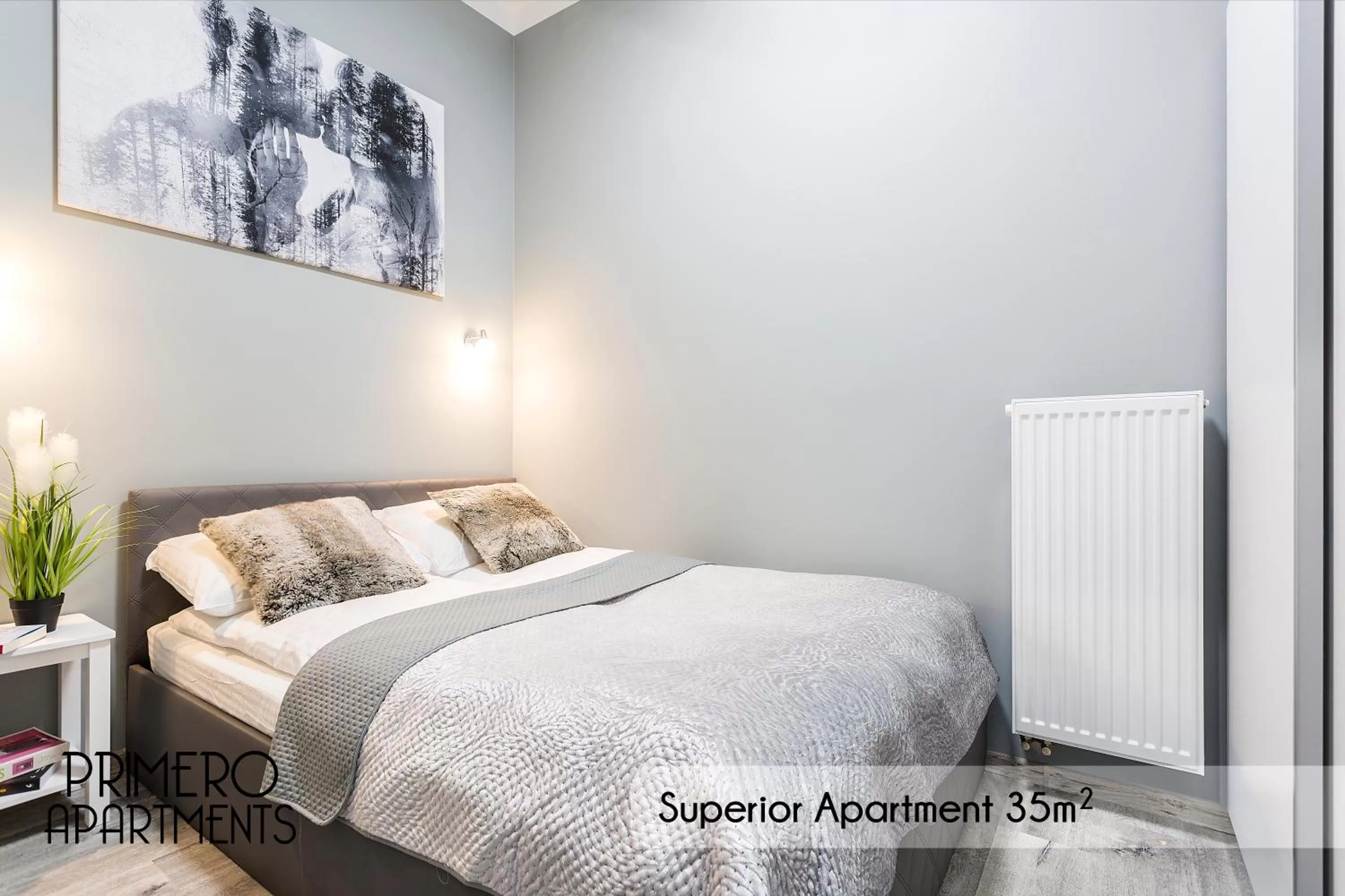 Bed in PRIMERO Elegant Apartments KRAKÓW Old Town