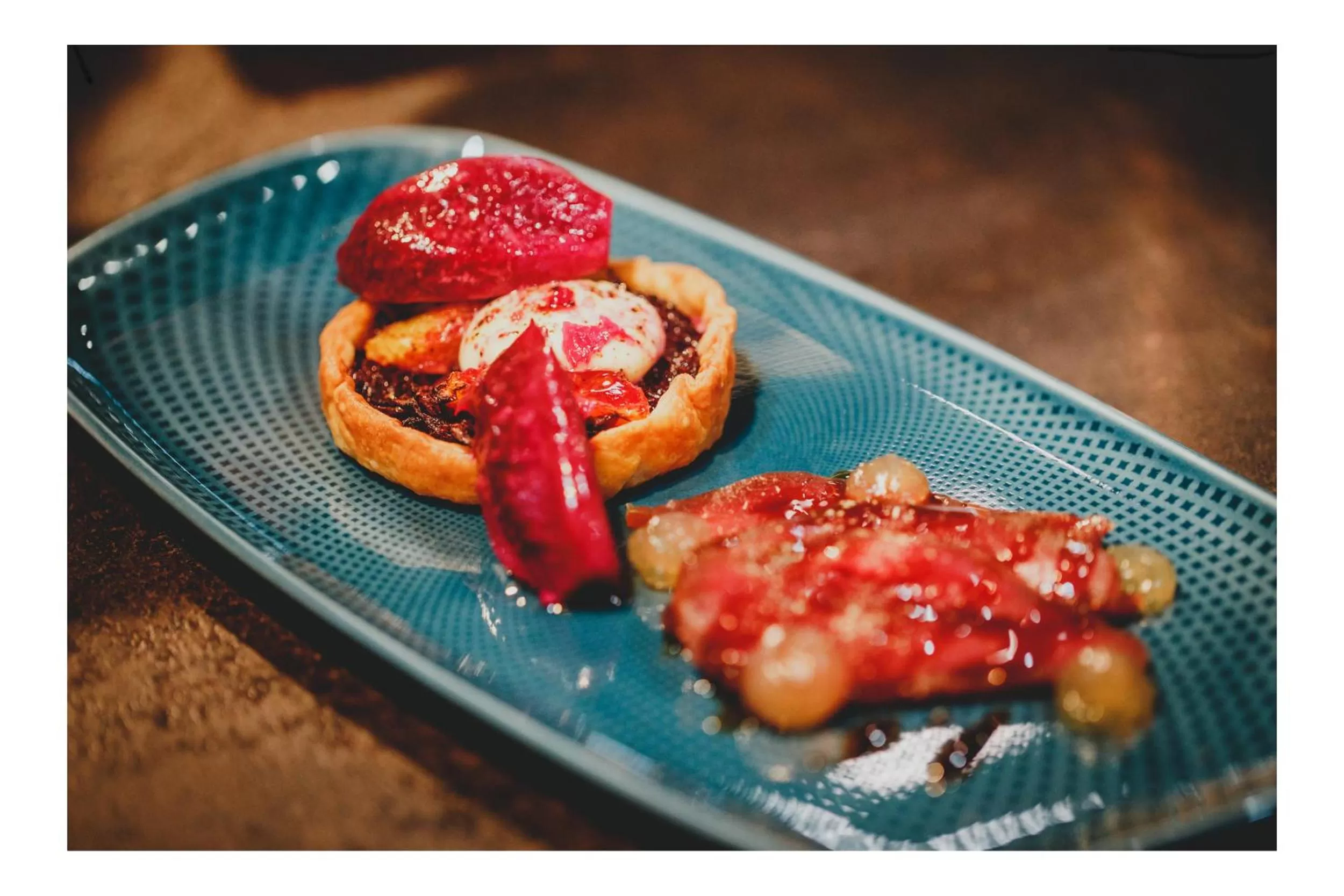 Food close-up in Vergissmeinnicht