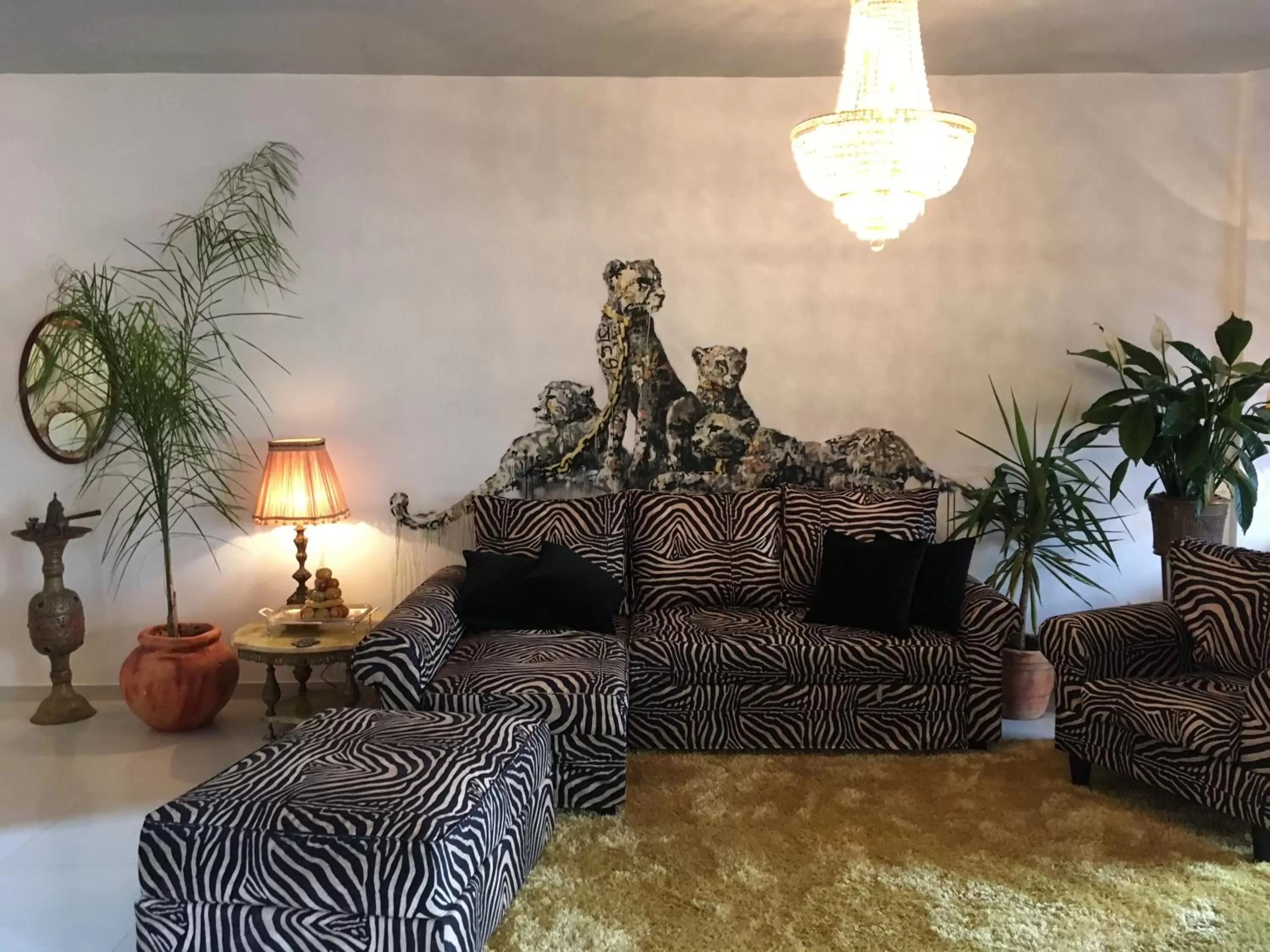 Living room in The Walled Off Hotel