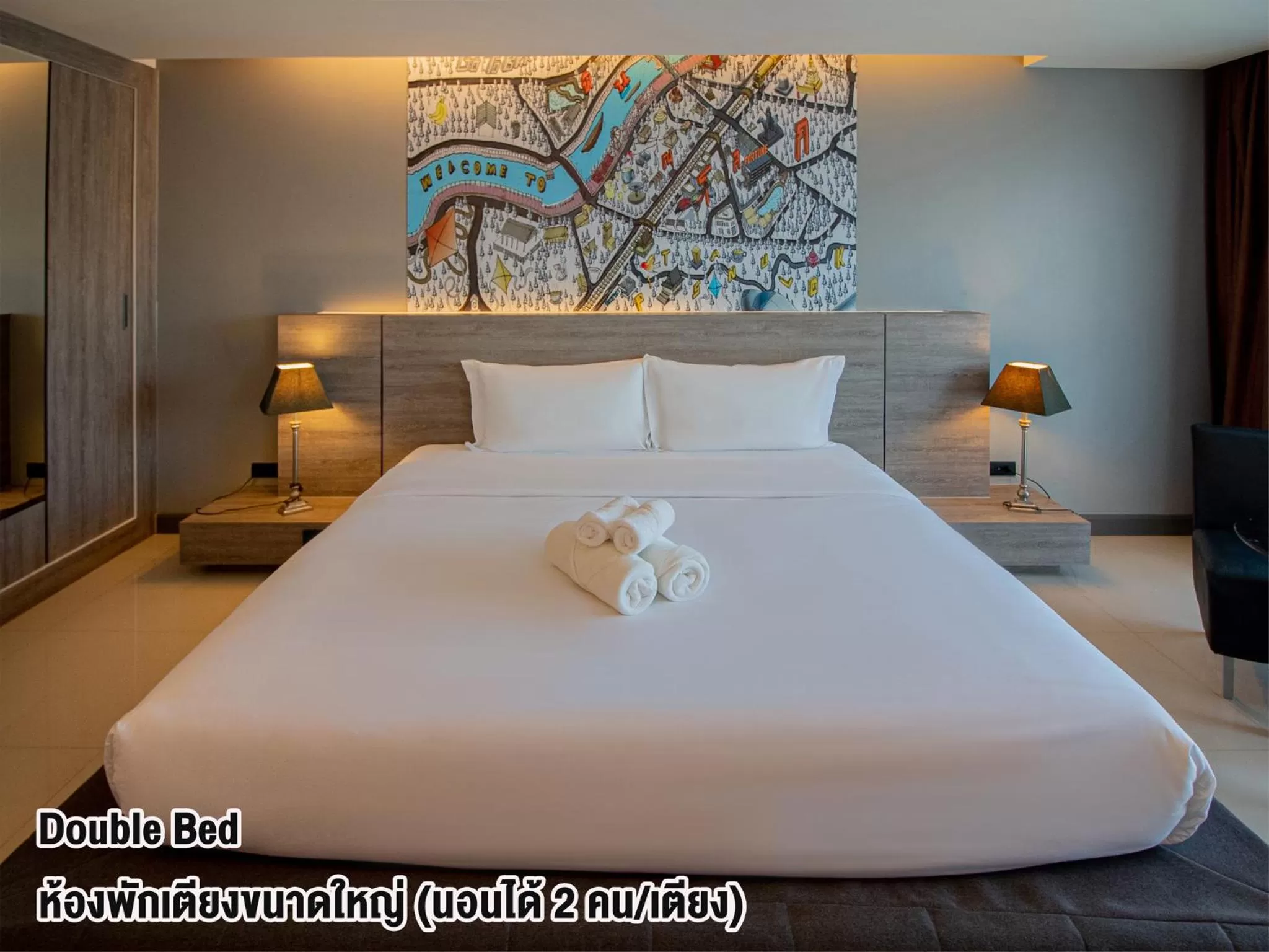 Photo of the whole room, Bed in Fortune D Hotel Phitsanulok
