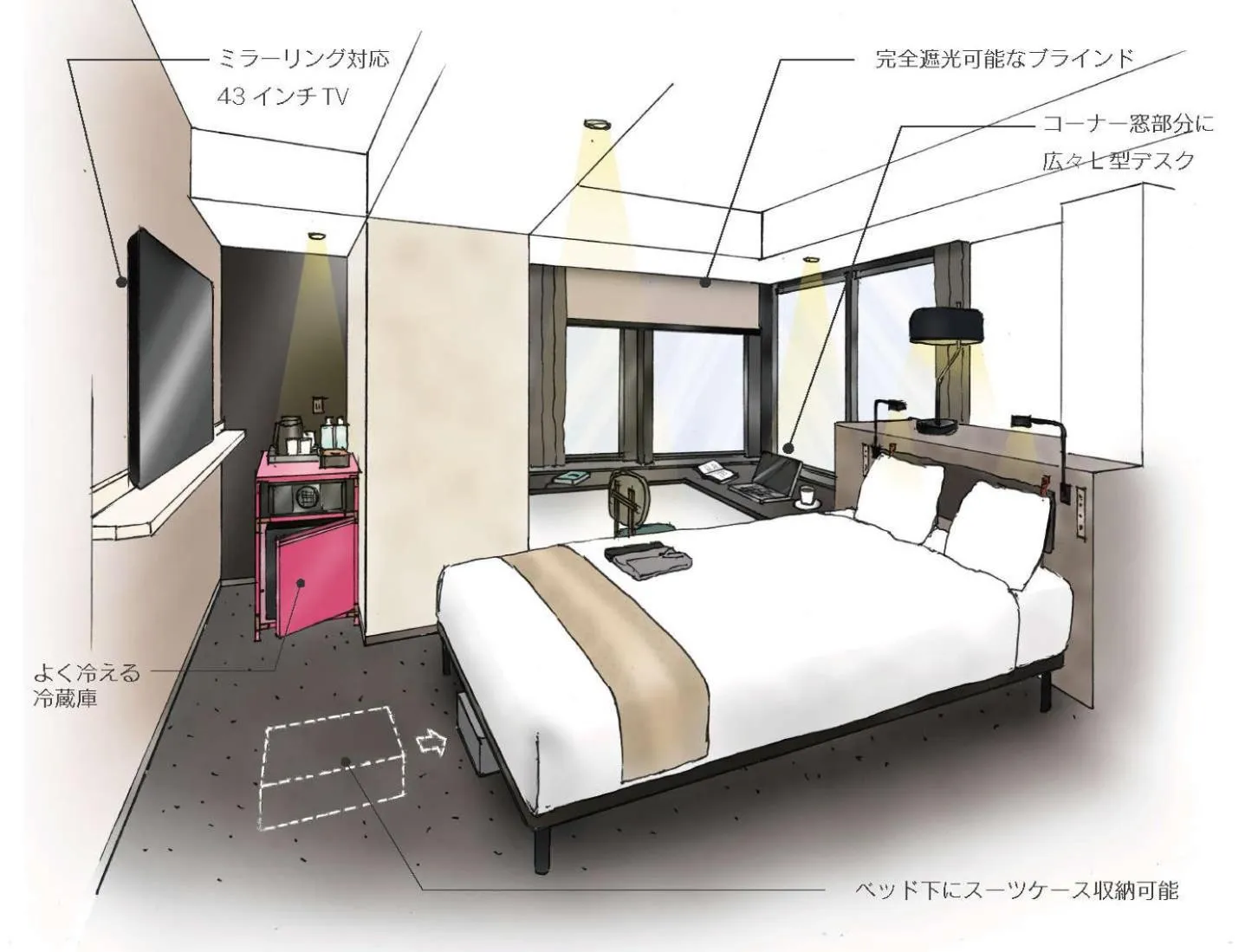 Photo of the whole room, Bed in the b ginza