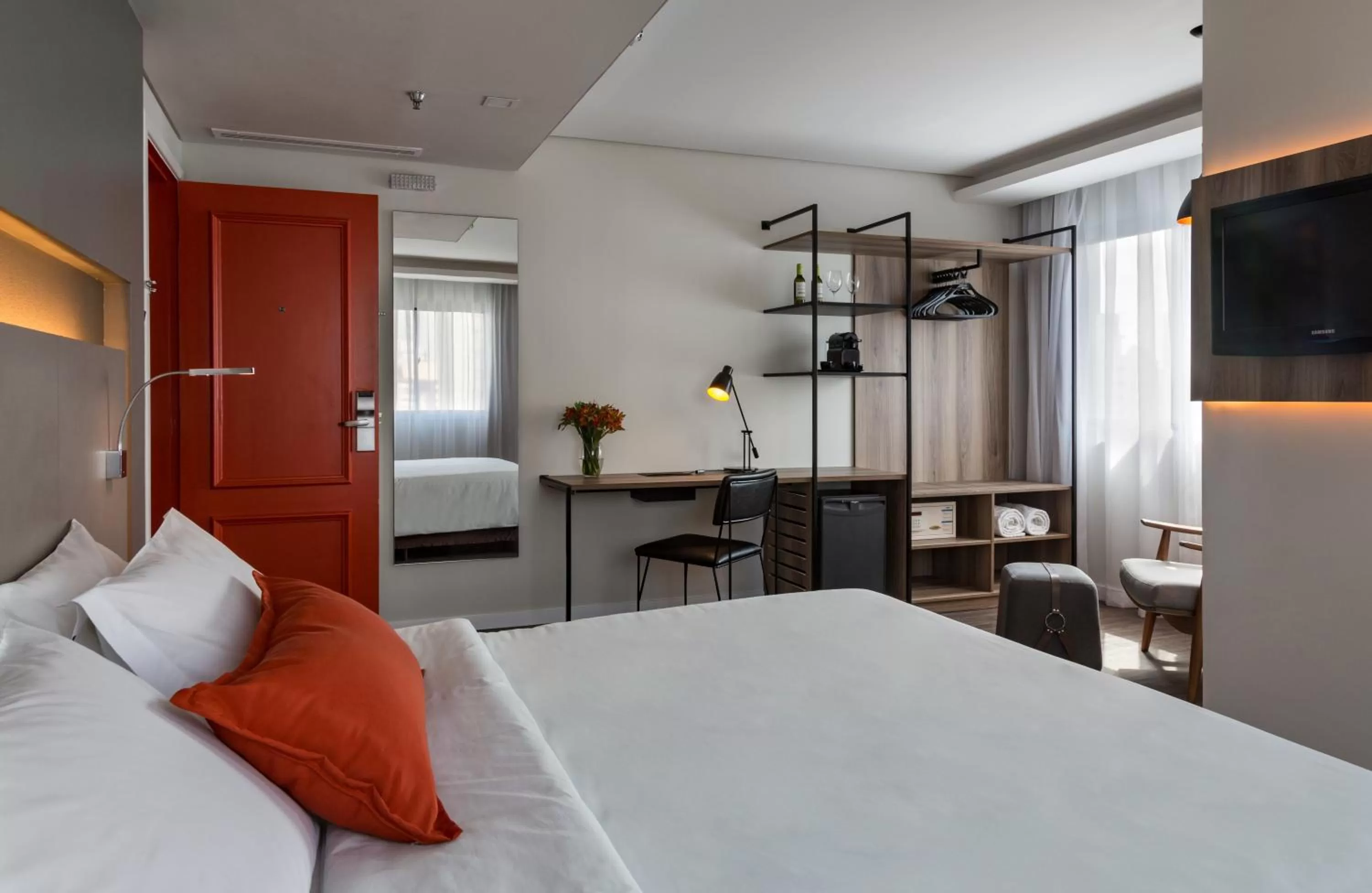 Decorative detail, Bed in Intercity São Paulo Ibirapuera