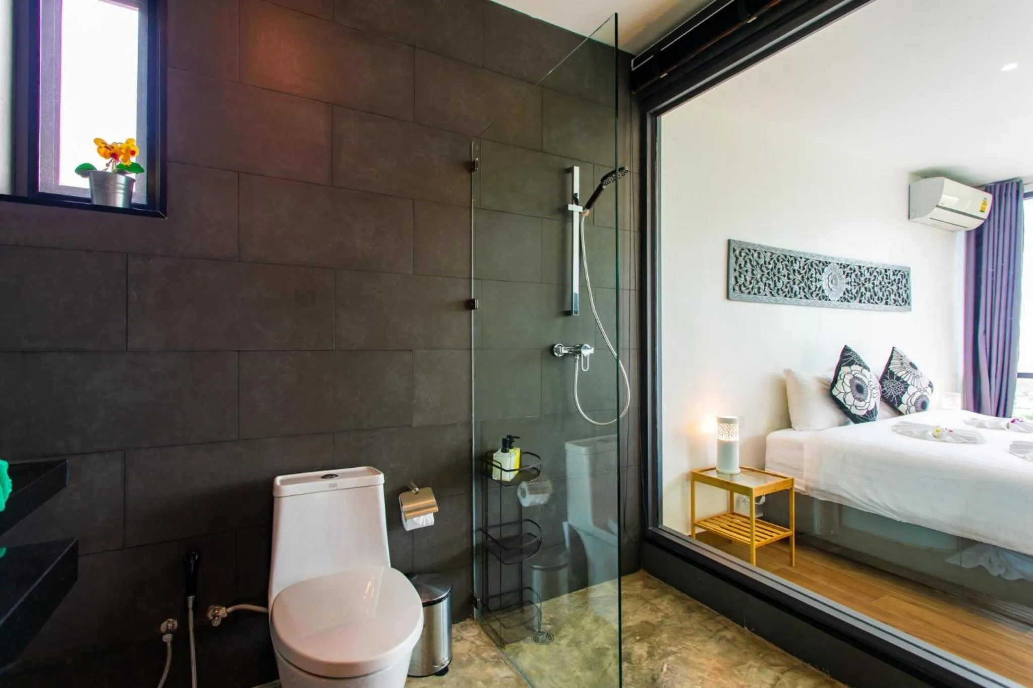 Shower, Bed in Baan Saint-Tropez Seaview Villas Kata Beach