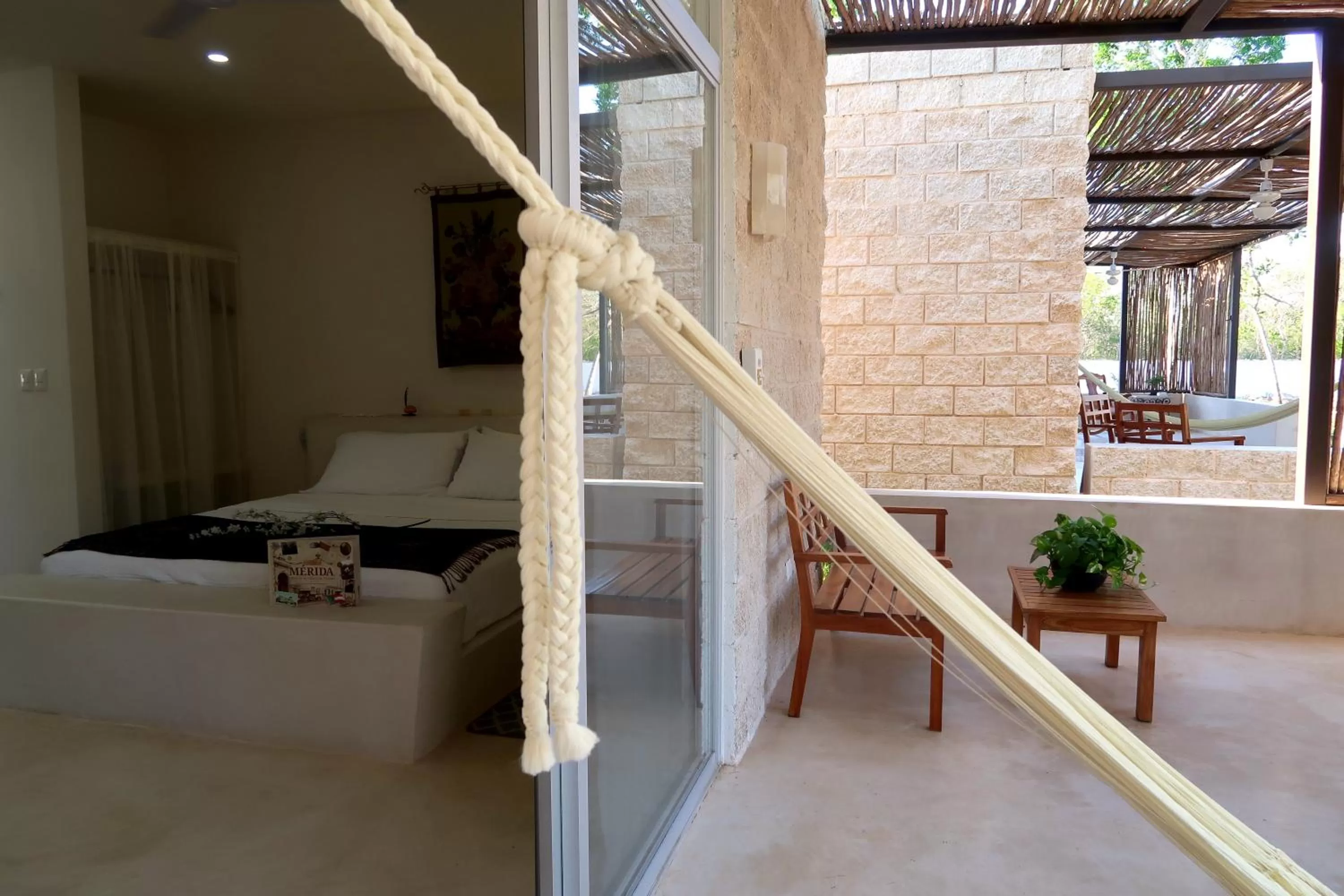 Patio, Bed in Hotel Casa de Campo Conkal Merida