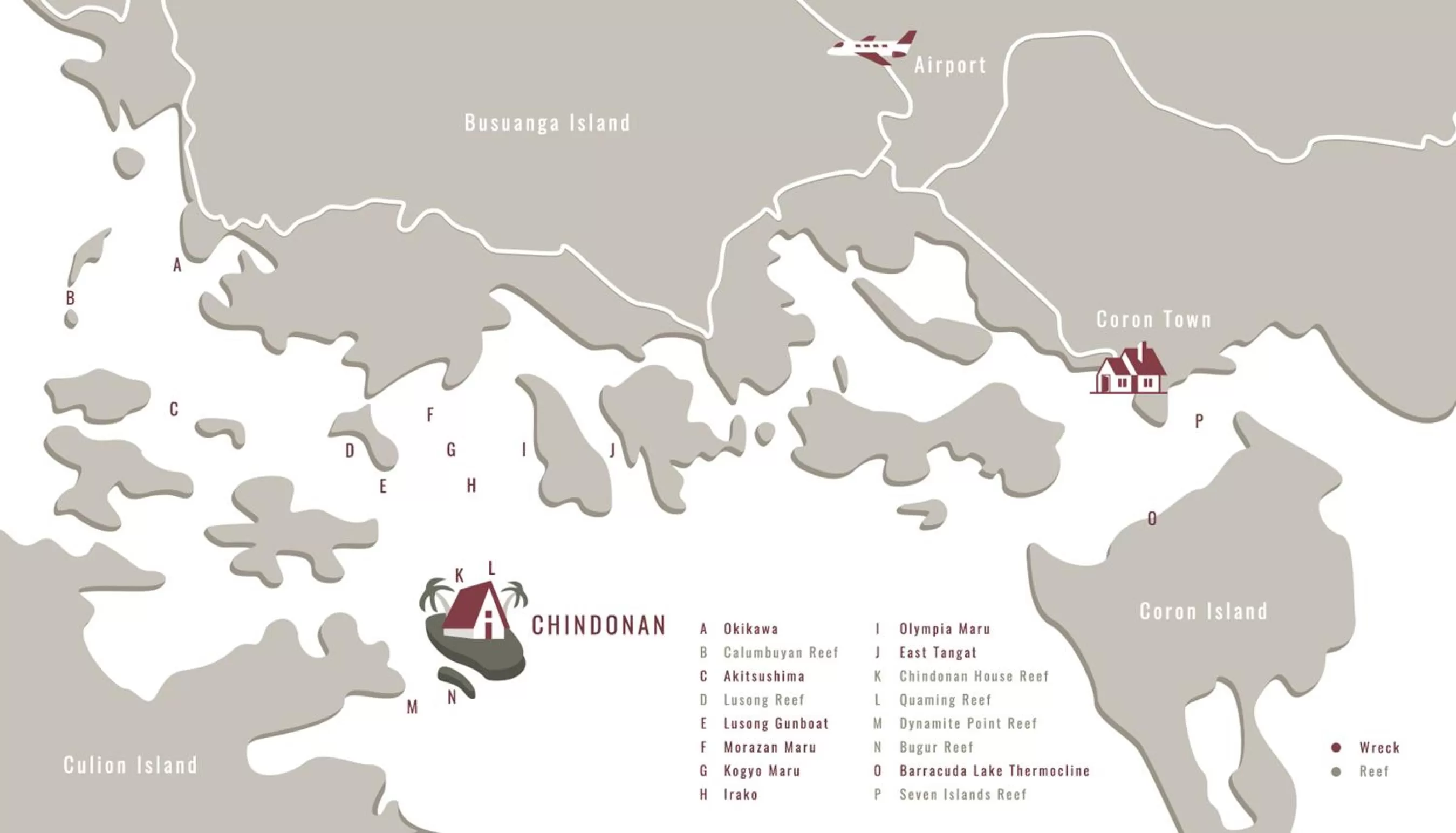 Location in Chindonan Dive and Beach Resort