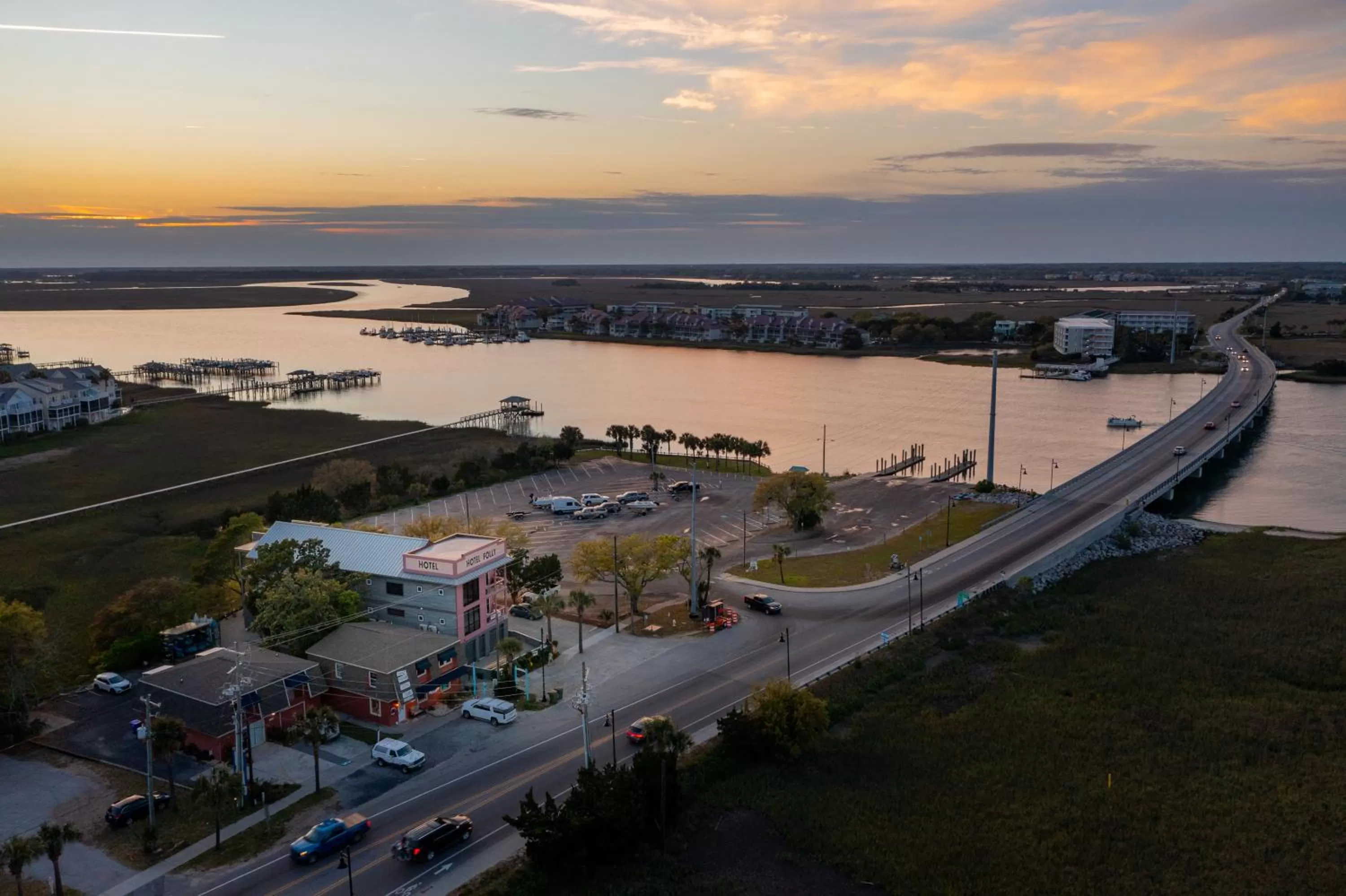 Hotel Folly with Marsh and Sunset Views