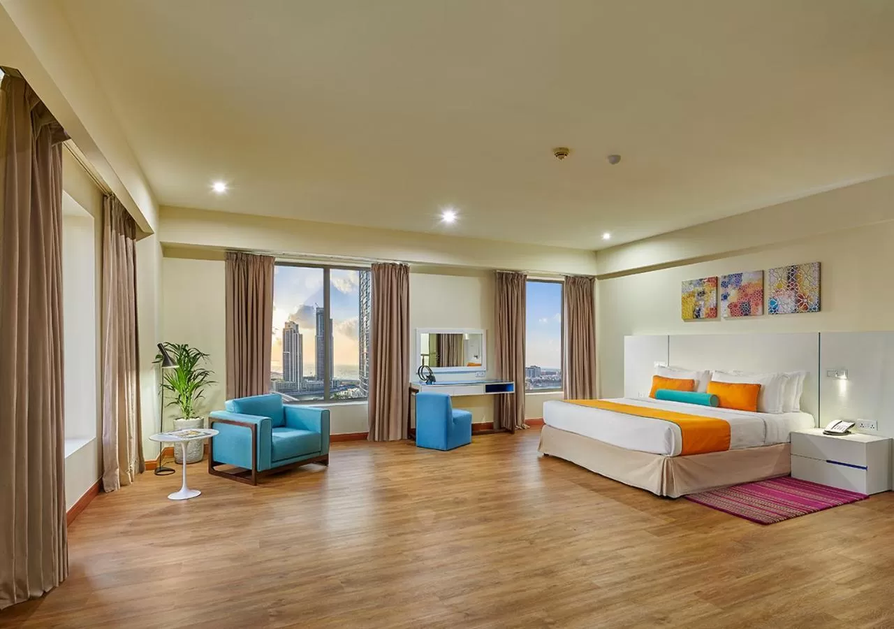 Bathroom, Bed in Ramada Hotel, Suites and Apartments by Wyndham Dubai JBR