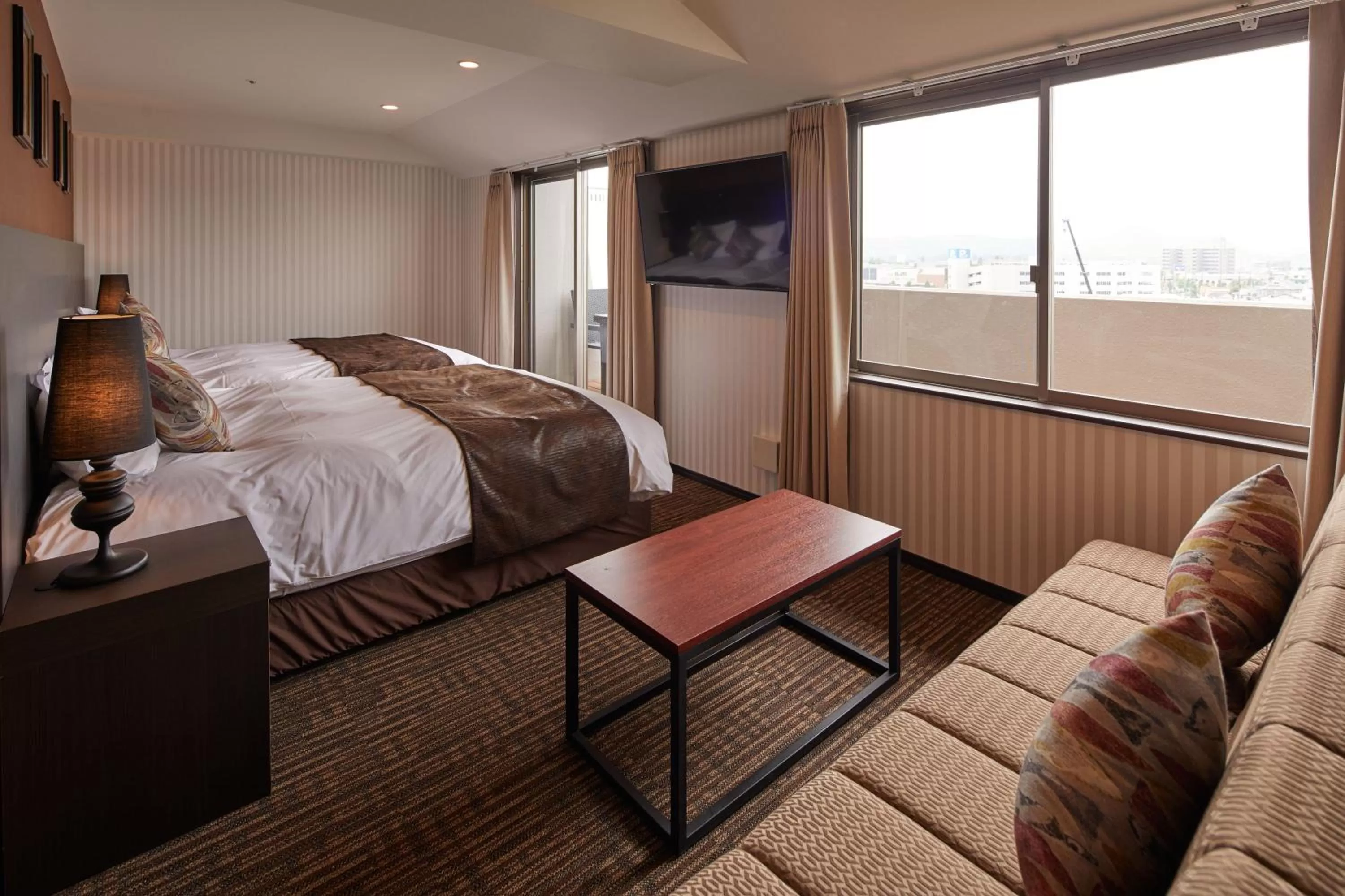 Photo of the whole room, Bed in Centurion Hotel & Spa Kurashiki Station