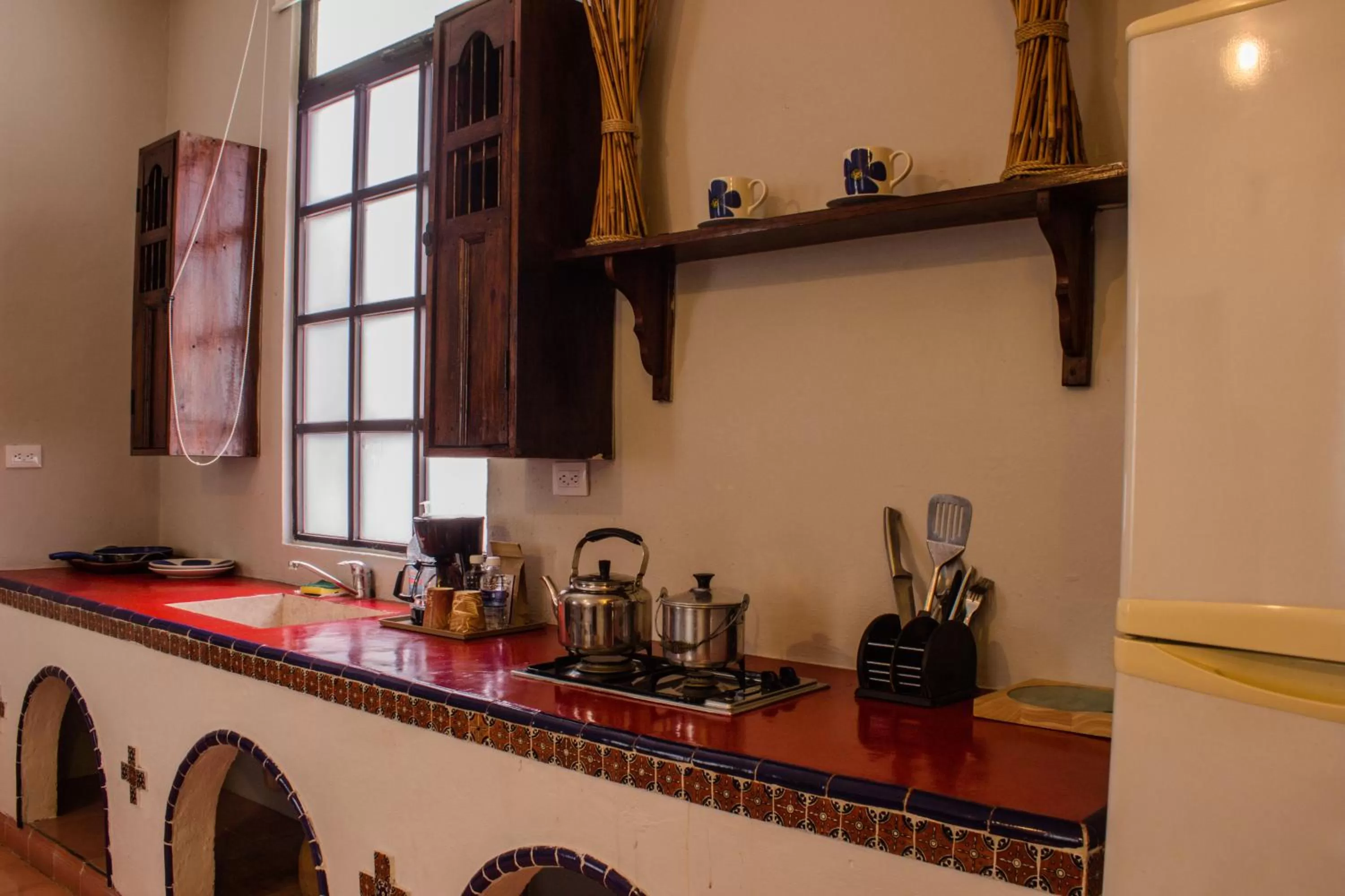 Kitchen or kitchenette in Hotel Marionetas