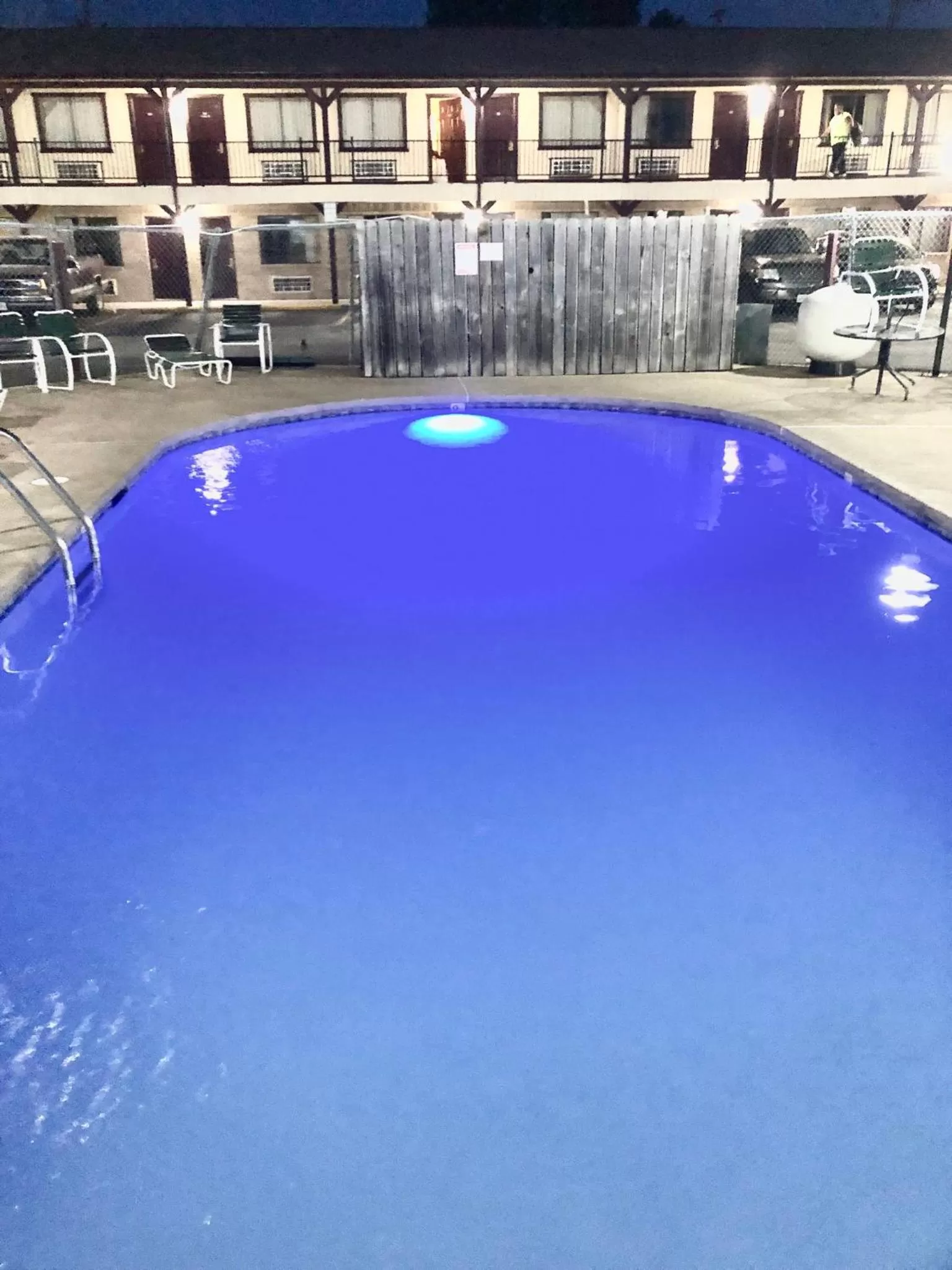 Pool view in The inn at Mexia