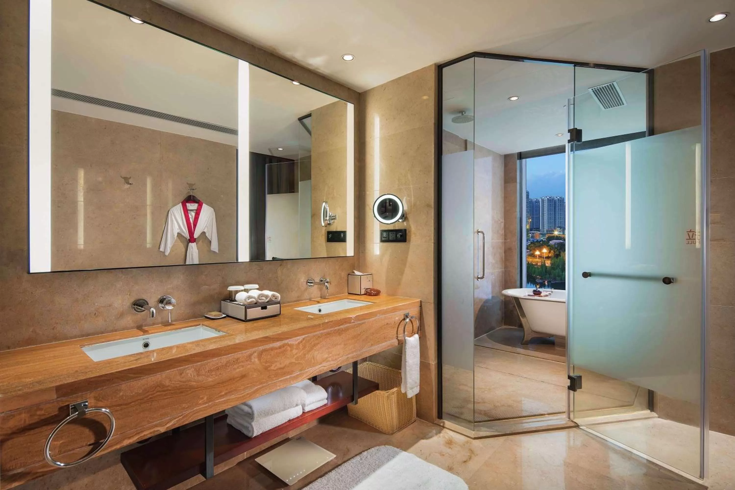 Bathroom in DoubleTree by Hilton Guangzhou Science City-Free Shuttle Bus Service During Canton Fair Period