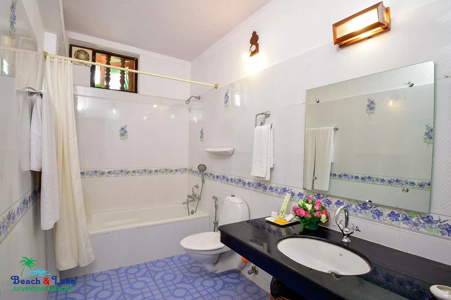 Bathroom in Beach and Lake Ayurvedic Resort, Kovalam