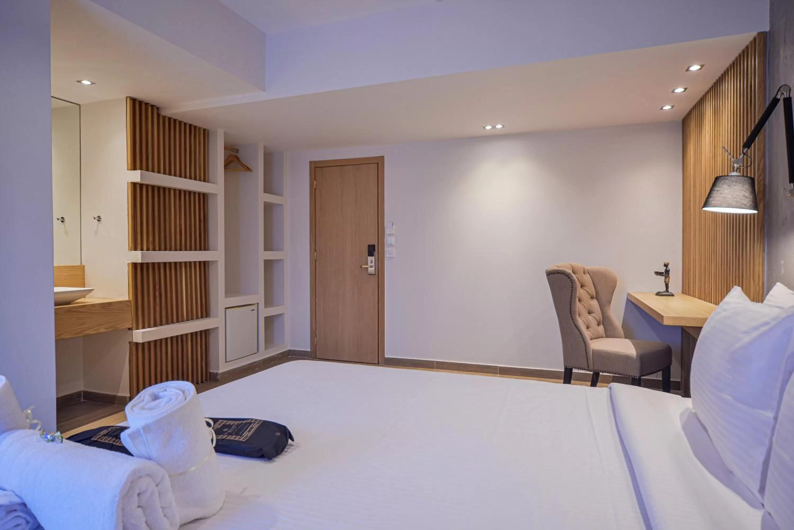 Bathroom, Bed in Anixi Hotel by AP