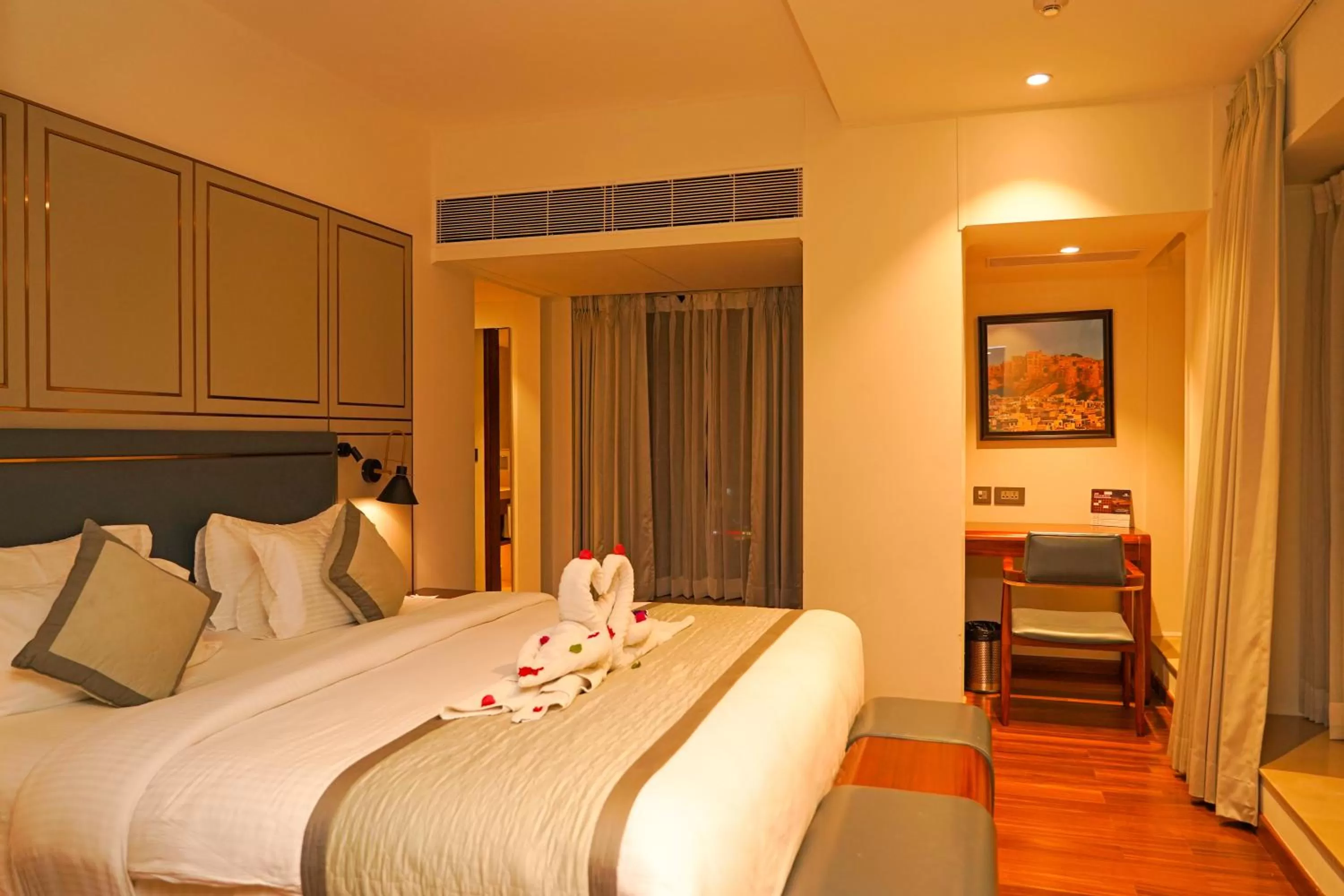 Bed in Pride Hotel Udaipur