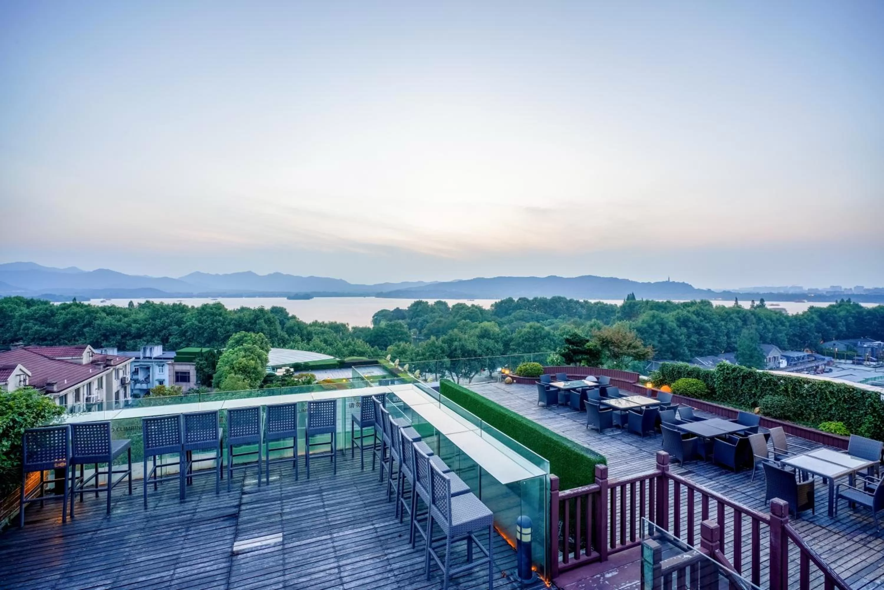 Balcony/Terrace in Sofitel Hangzhou Westlake - Few steps to West Lake, with panoramic lake view terrace