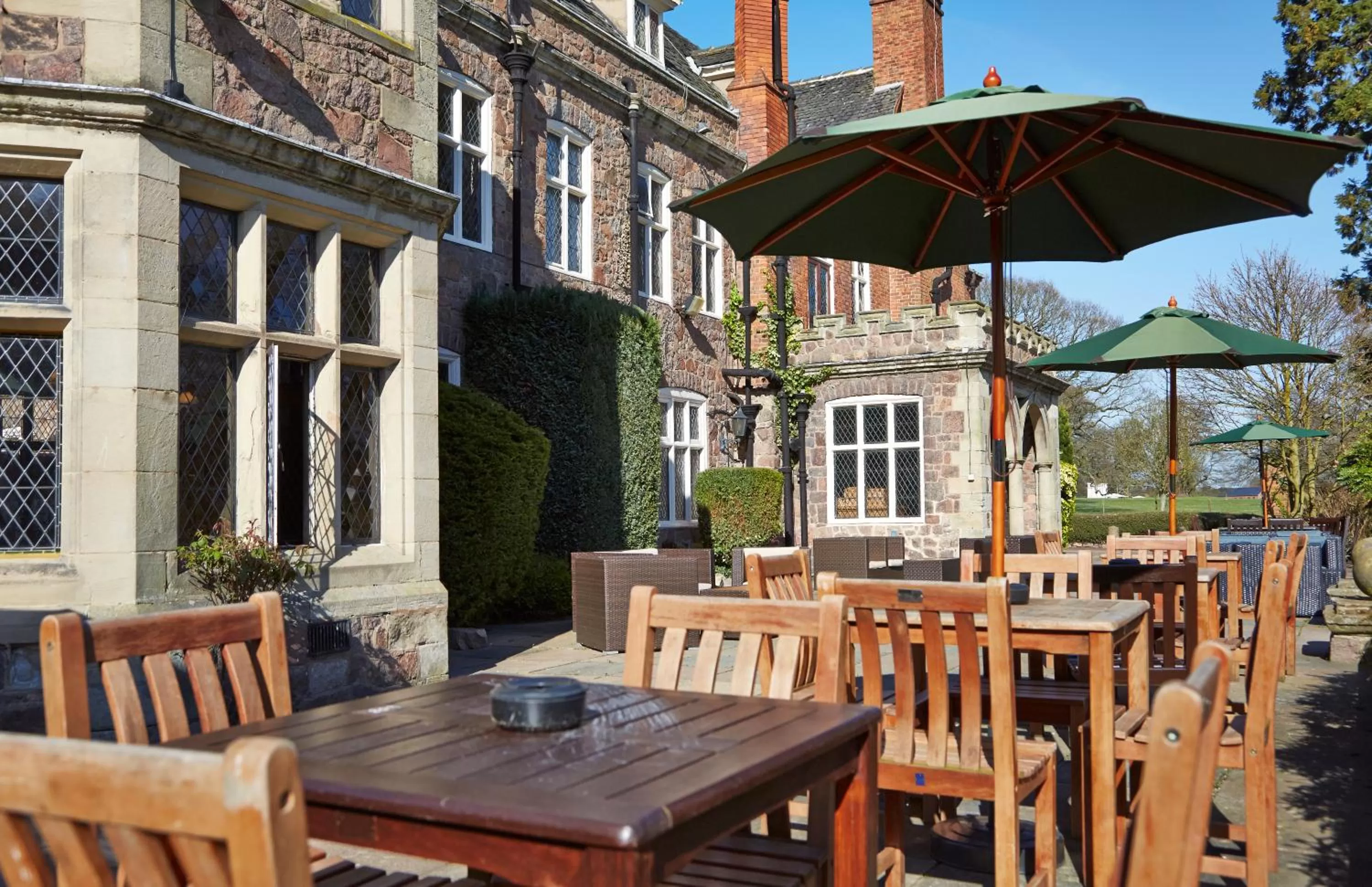 Patio in Rothley Court Hotel by Greene King Inns