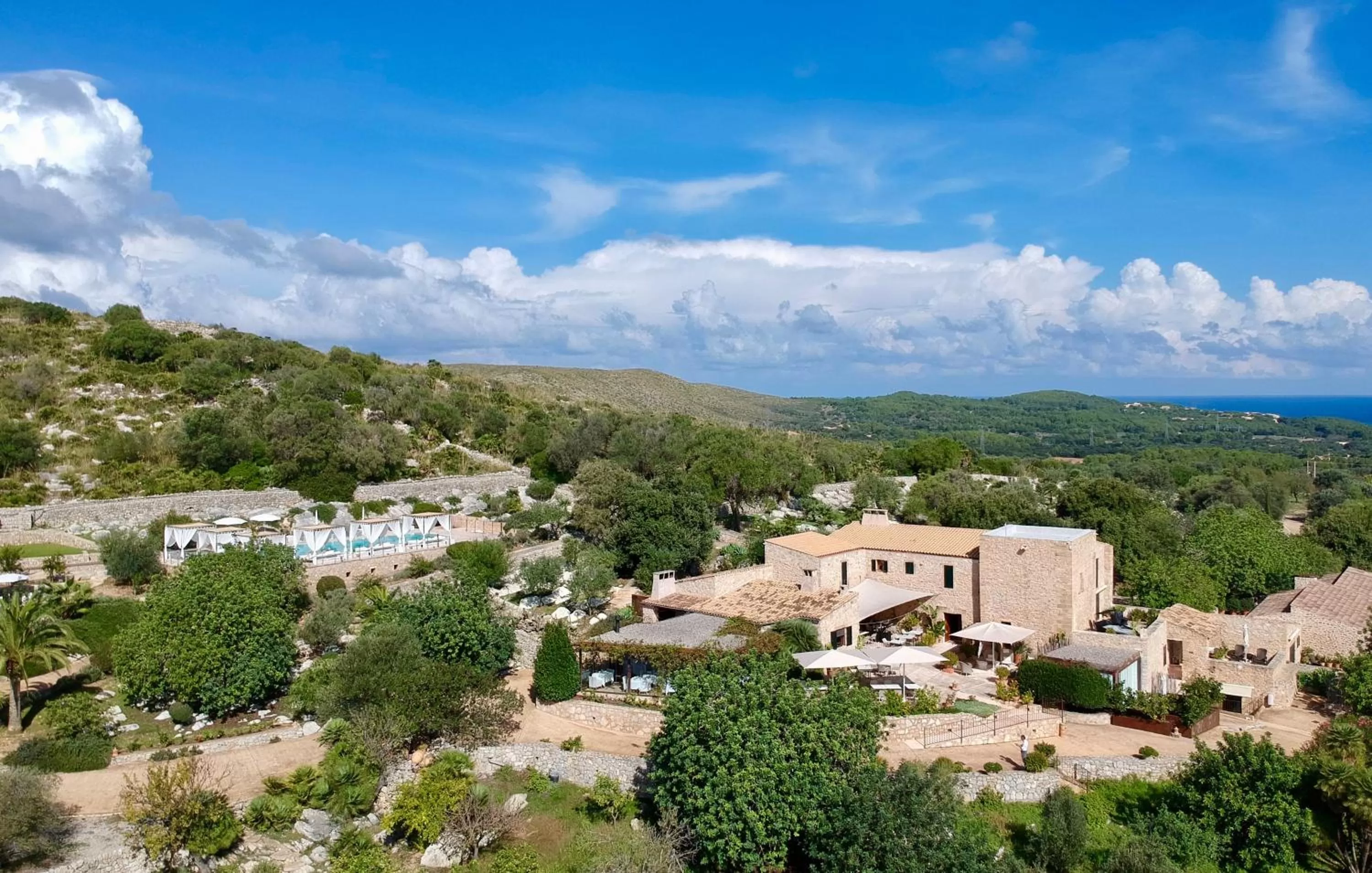 Bird's eye view in Cases de Son Barbassa Hotel & Restaurant