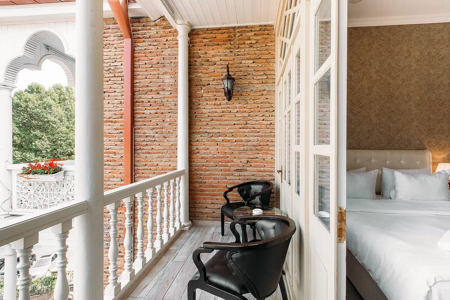 Patio, Bed in Hotel Aivani Old Tbilisi