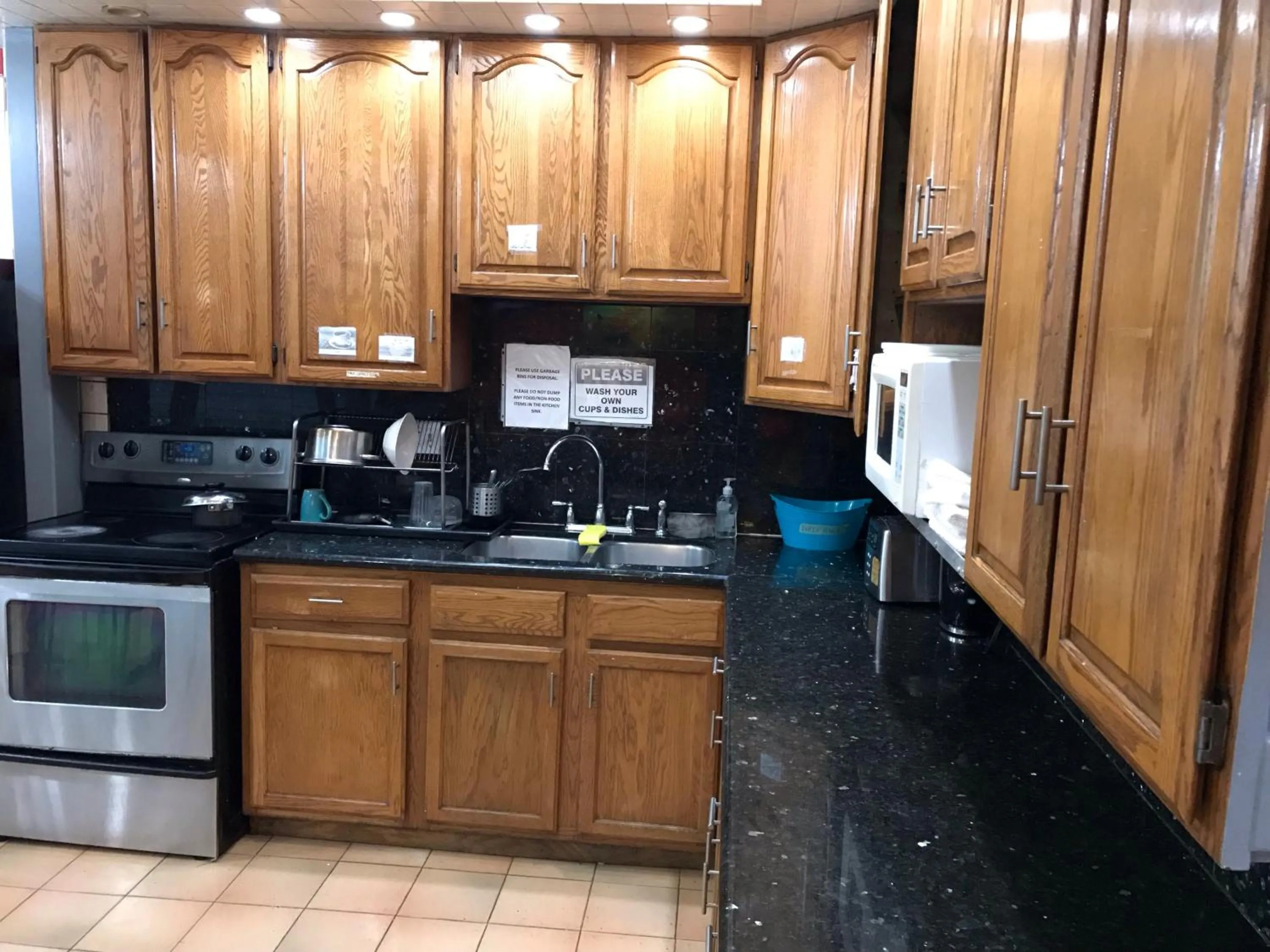 Communal kitchen in European Hostel