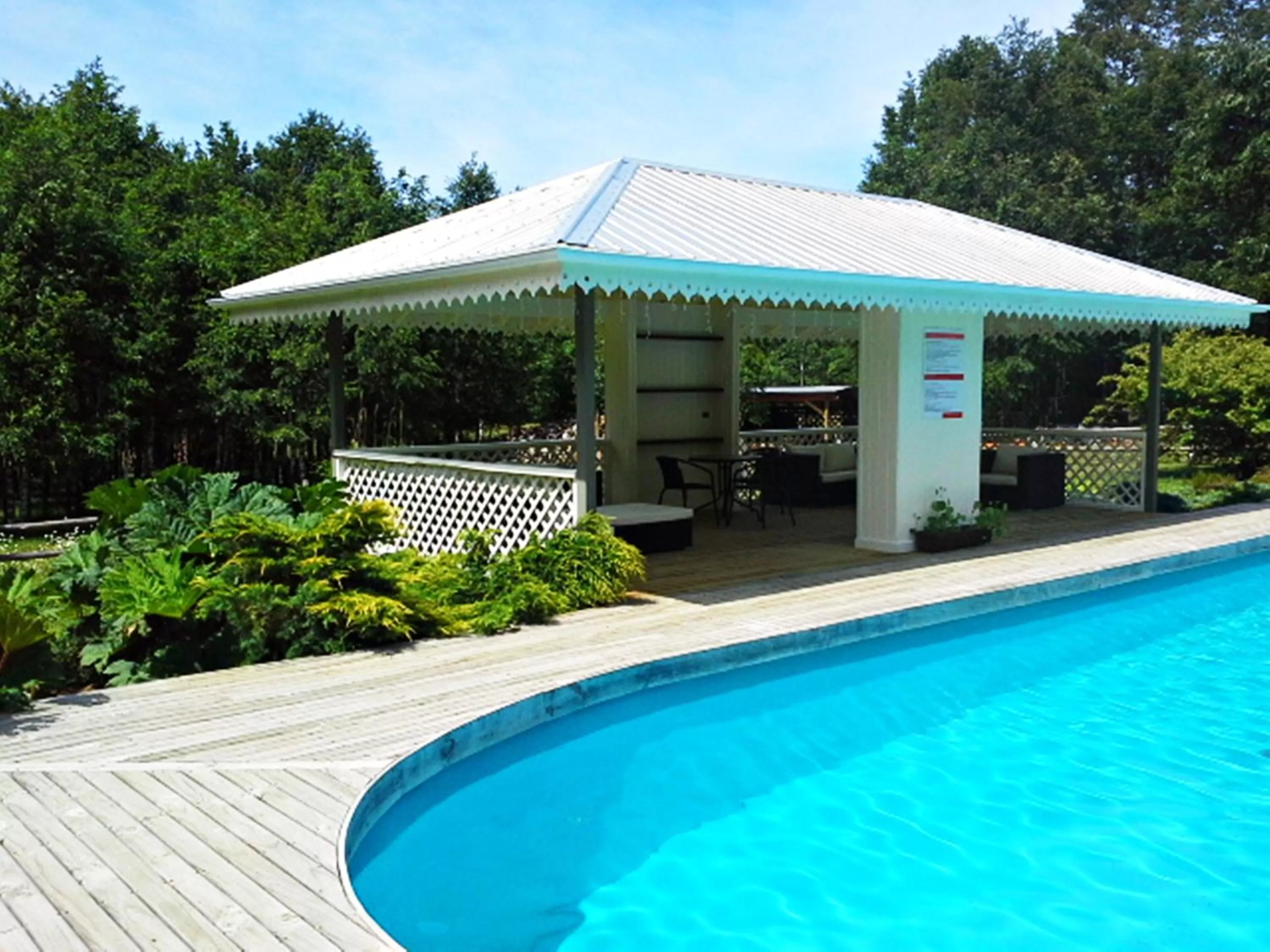 Patio, Swimming Pool in Hotel Salto del Carileufu