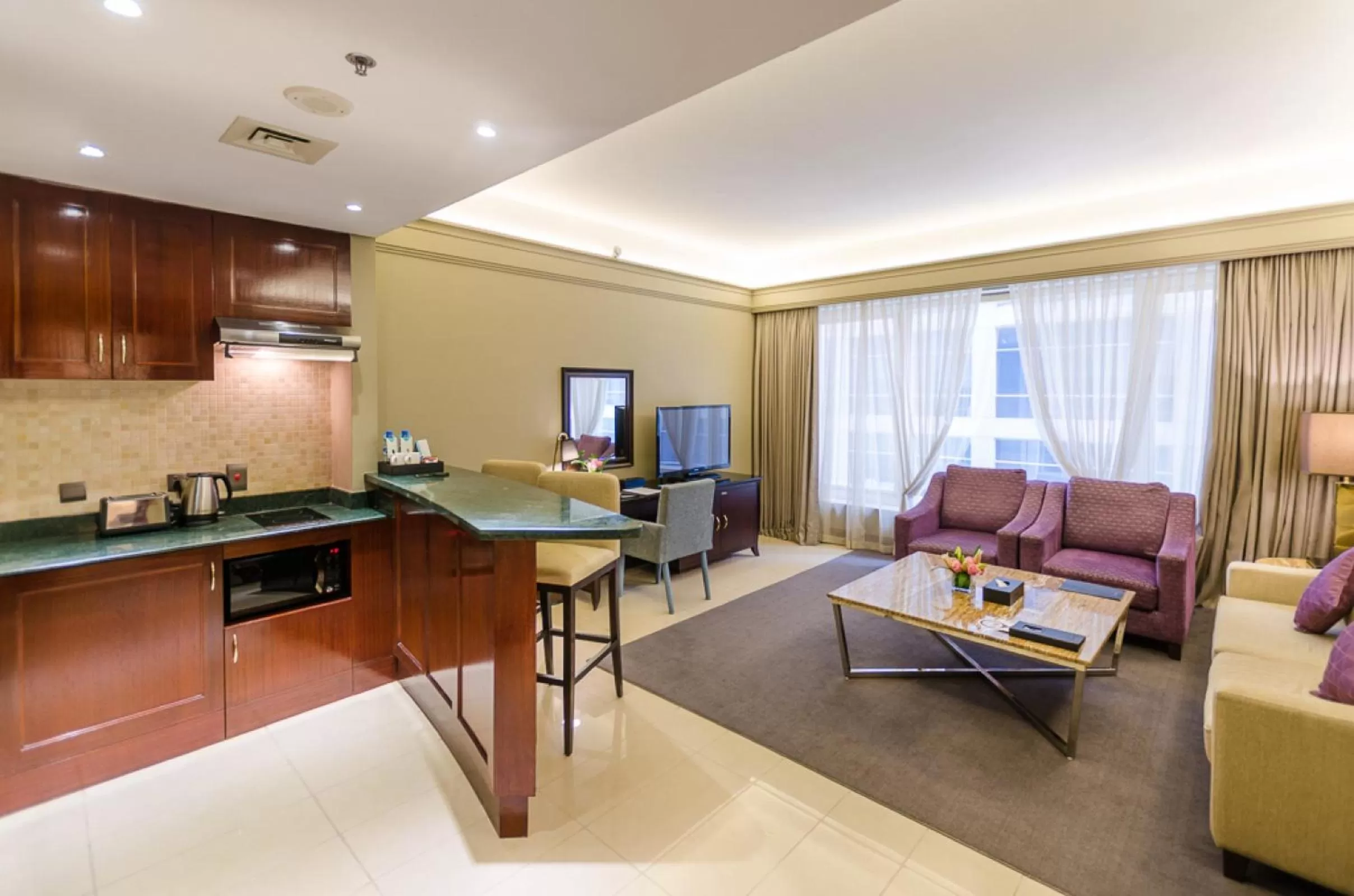 Kitchen or kitchenette in Somewhere Hotel Apartment