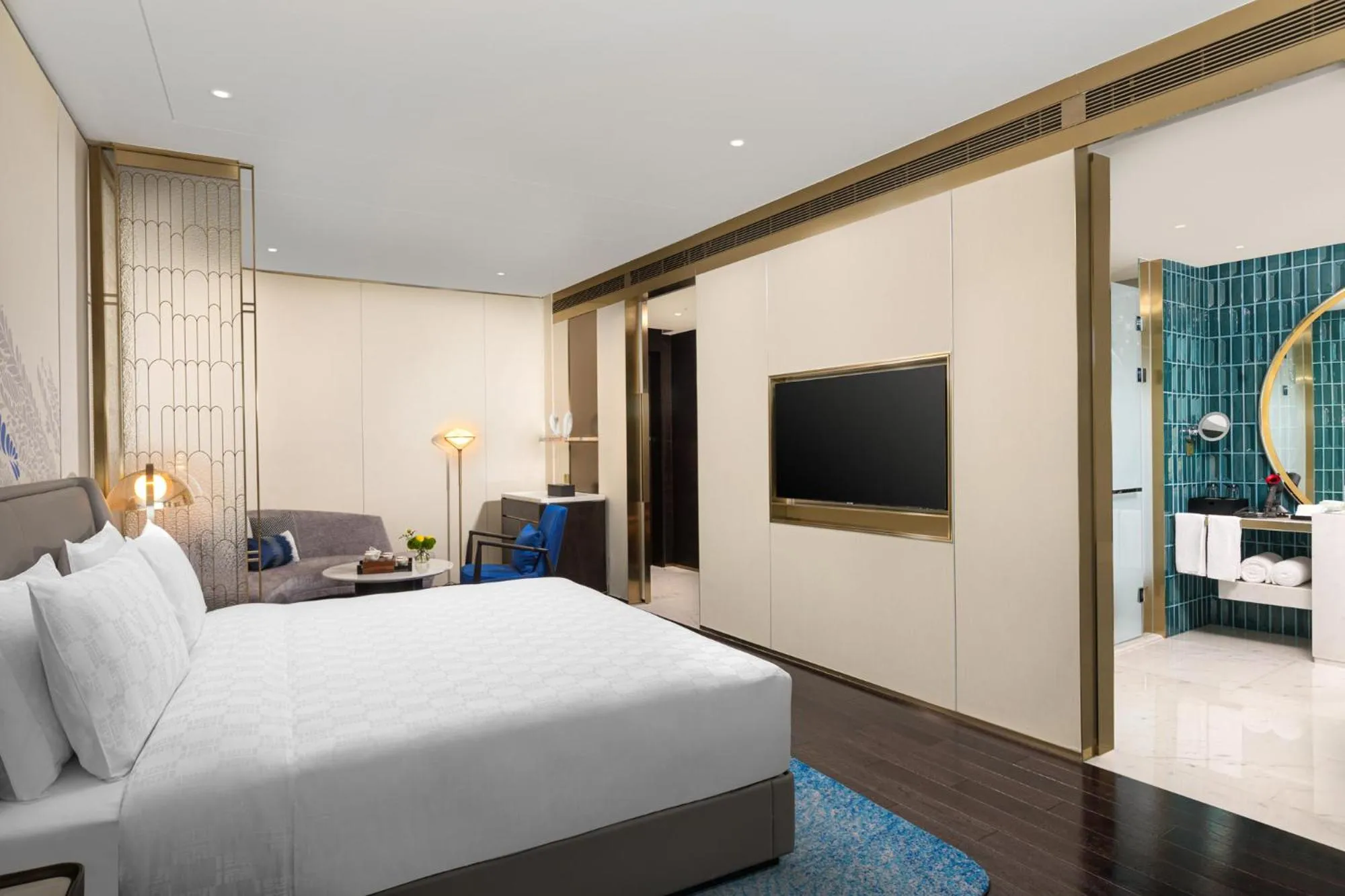 Bed in HUALUXE Shanghai Changfeng Park by IHG